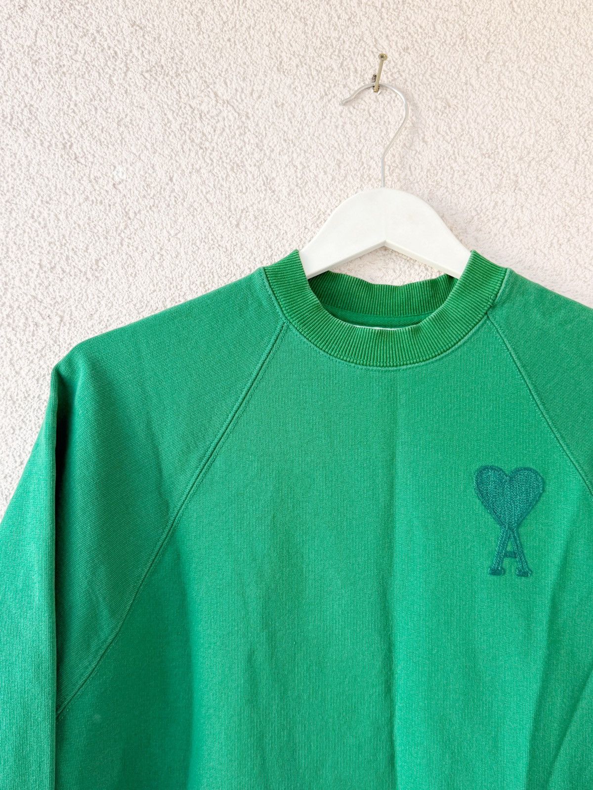 AMI Ami Women Green Heavyweight Sweatshirt Big Heart Logo Size M Size M / US 6-8 / IT 42-44 - 2 Thumbnail