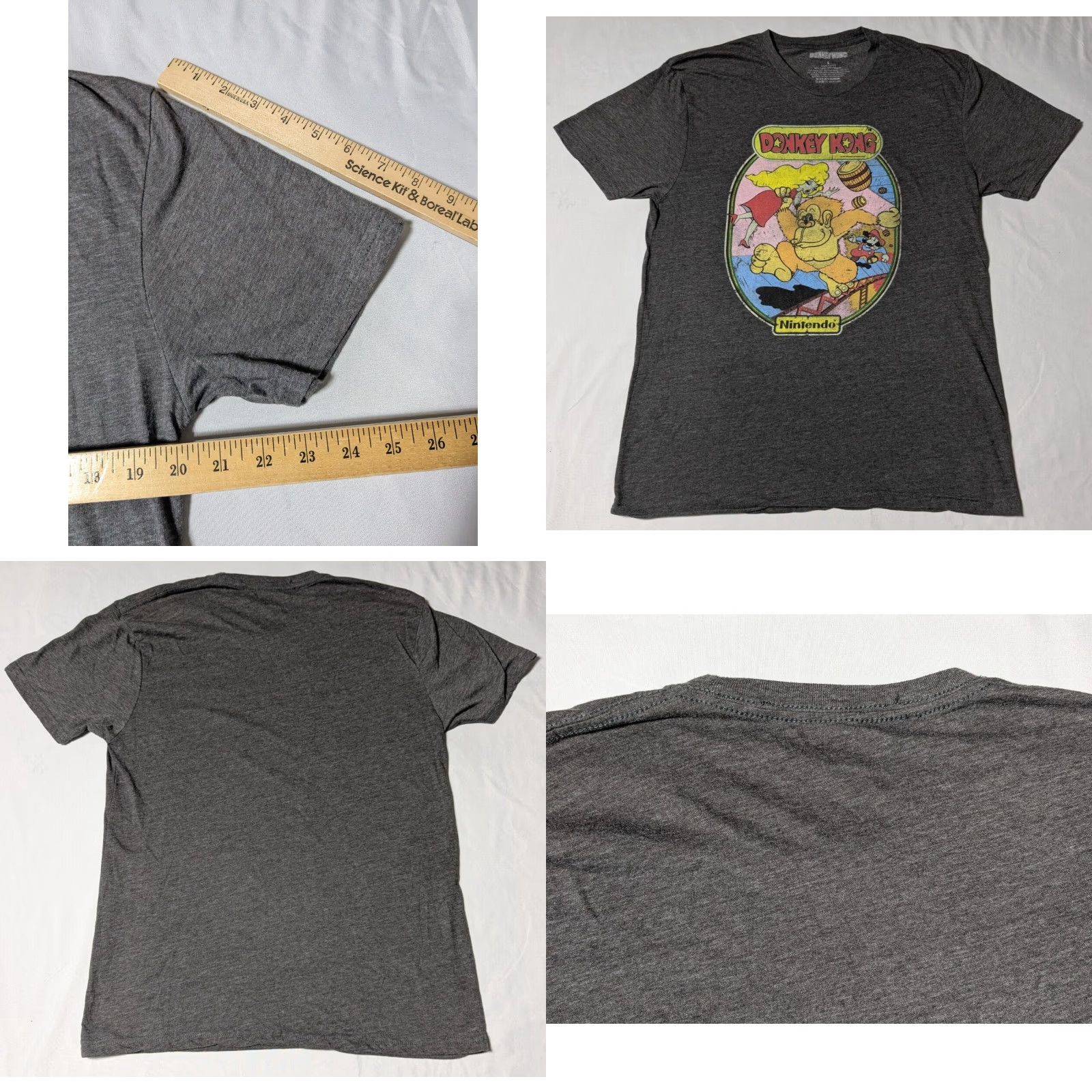 Nintendo DONKEY KONG NINTENDO Men Large Gray Heather Retro Gaming T-Shirt Size US L / EU 52-54 / 3 - 8 Thumbnail