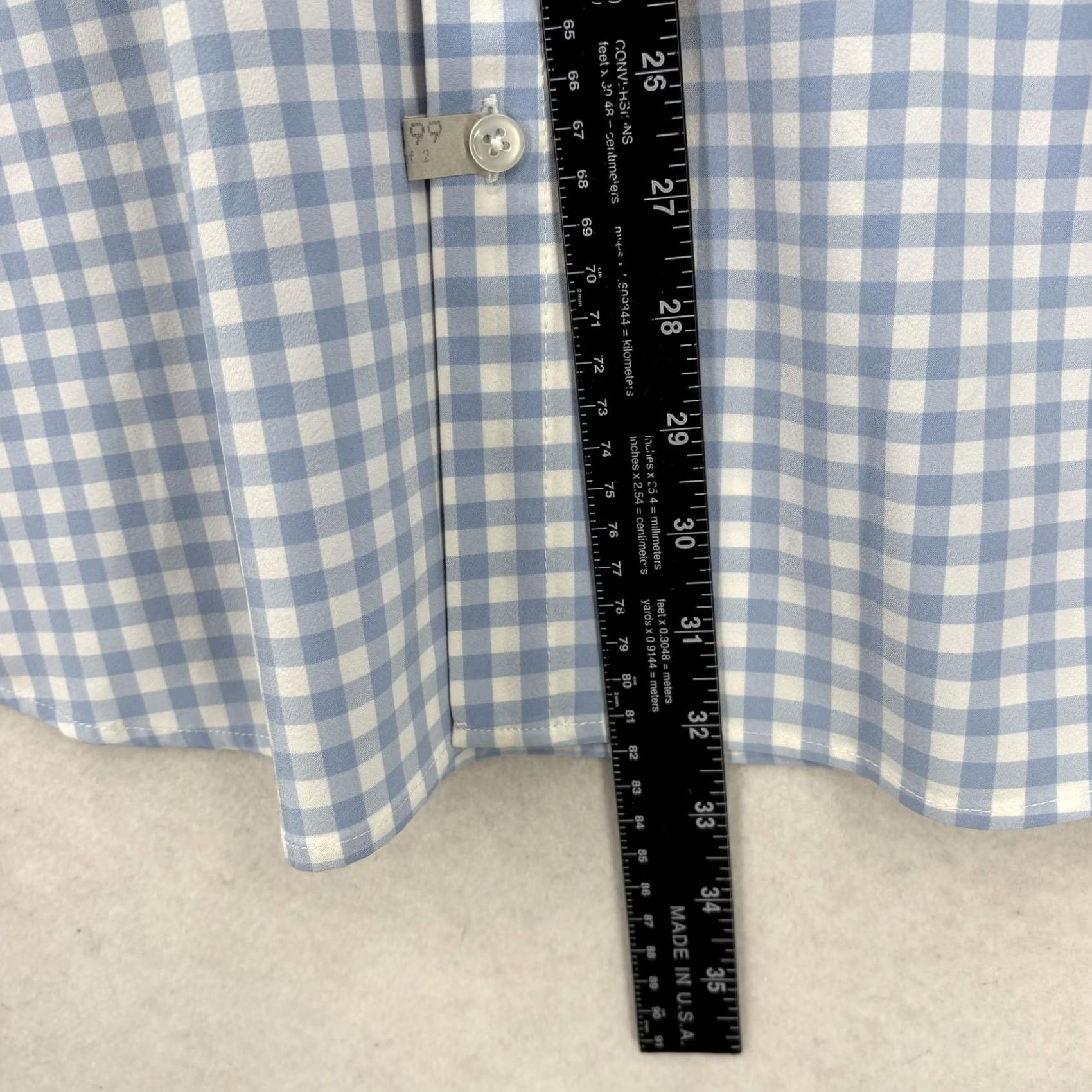 Mizzen+Main Mizzen+Main Leeward Shirt Mens 2XL Blue Gingham Trim Fit Wrinkle Free Stretch Size US XXL / EU 58 / 5 - 7 Thumbnail