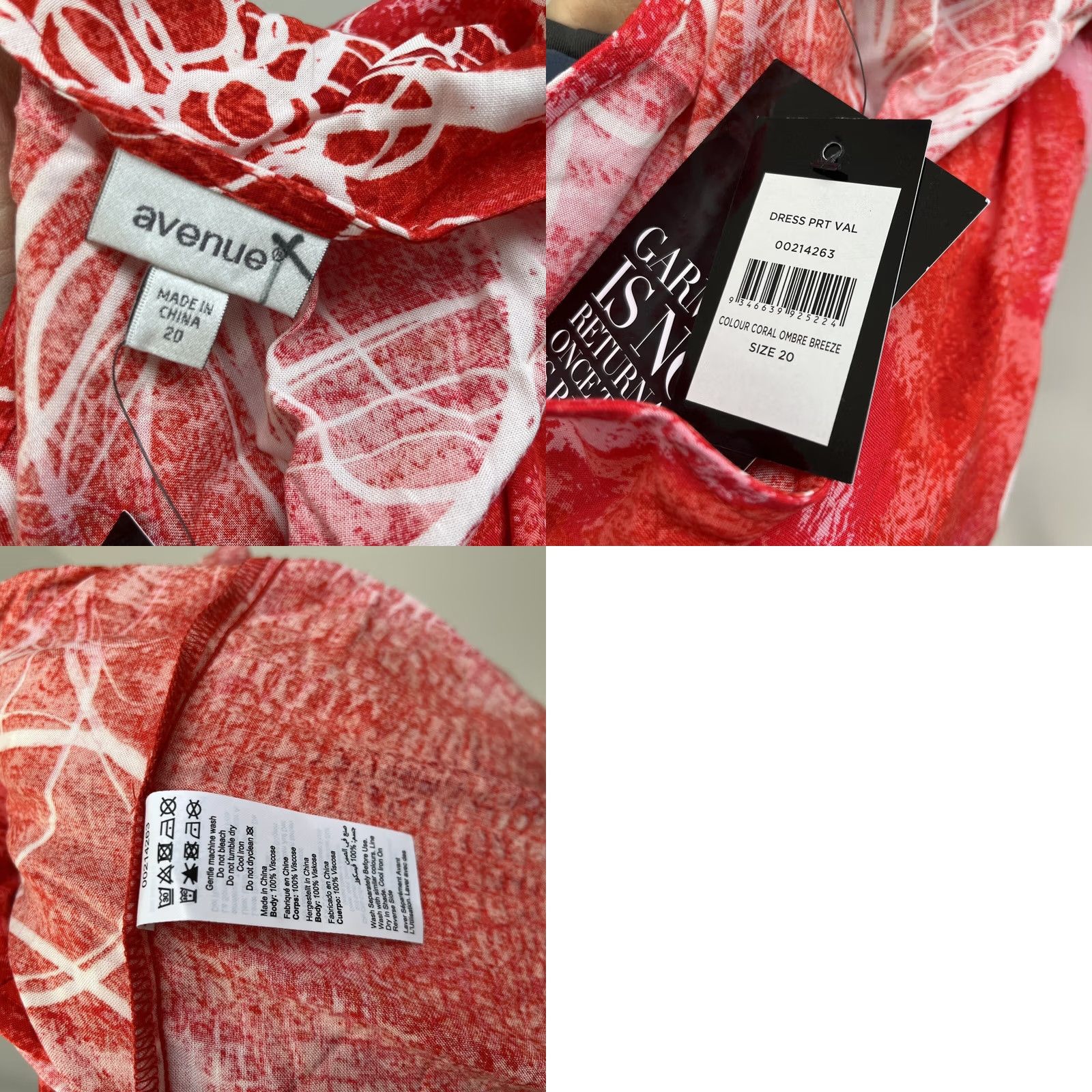 Avenue Avenue Red Floral Party Dress Plus Size 20 Rayon Size 3XL / US 20-22 - 8 Thumbnail
