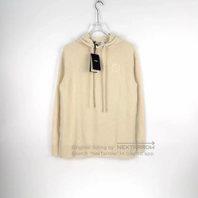 Fendi Fendi Double F Drawstring Hooded Cashmere Sweater, Off-Whi Size XS / US 0-2 / IT 36-38 - 3 Thumbnail