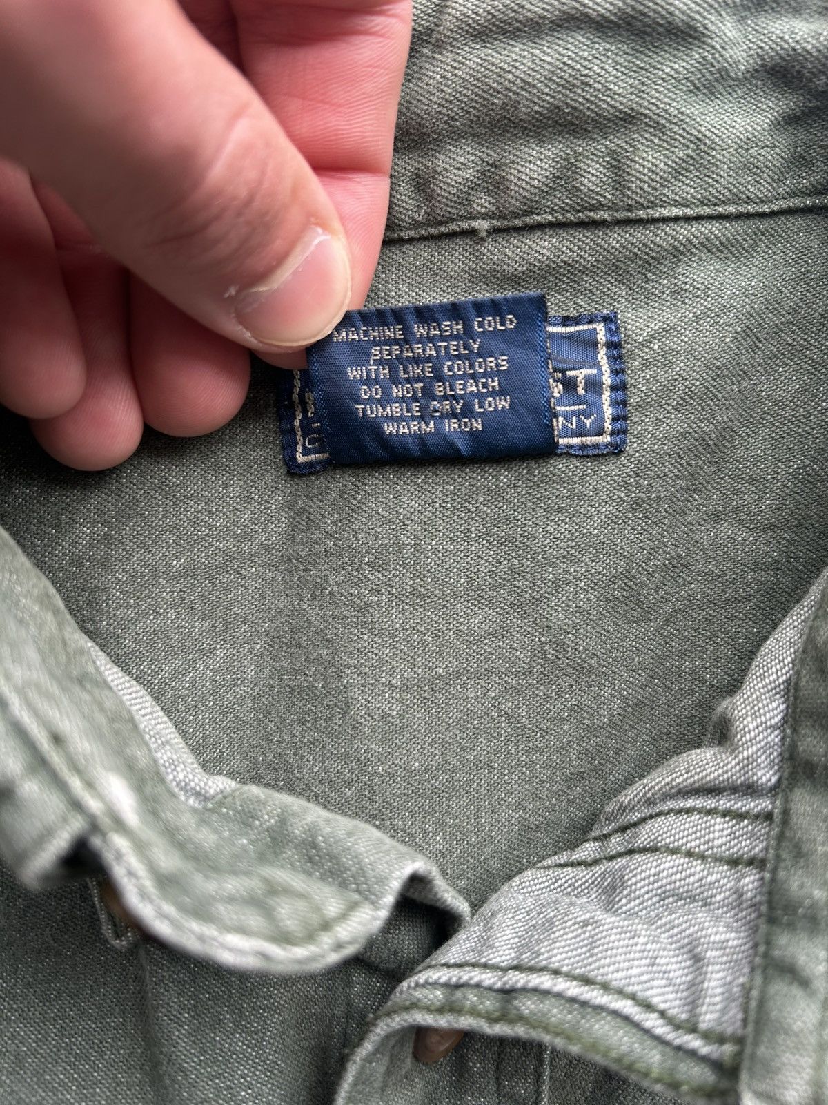 Great Northwest × Vintage Vintage 90s Green Denim Button Up Size US XL / EU 56 / 4 - 4 Thumbnail