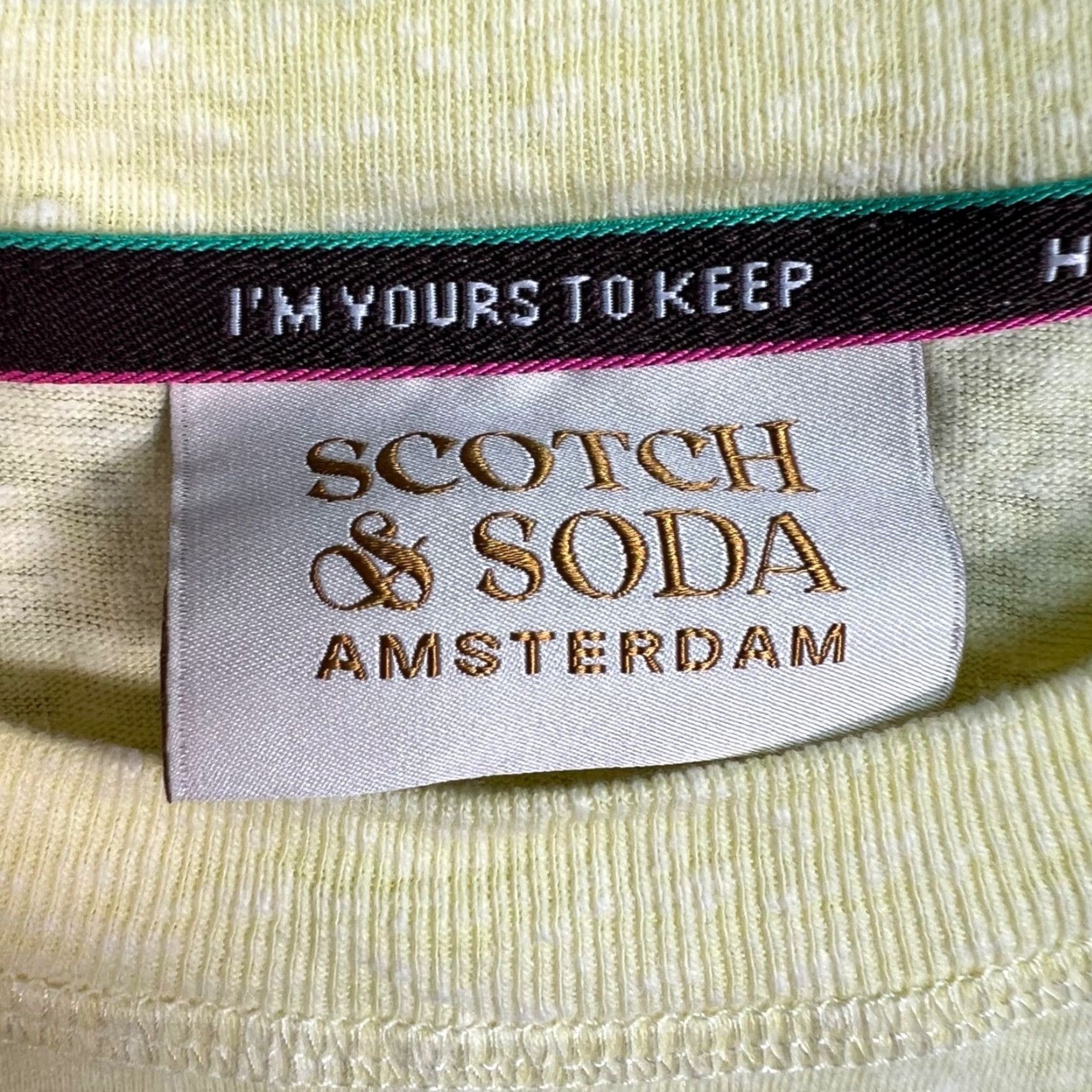 Scotch & Soda VINTAGE Scotch & Soda T-Shirt Mens Small Yellow Cotton Blend Short Sleeve Crew Neck Size US S / EU 44-46 / 1 - 3 Thumbnail