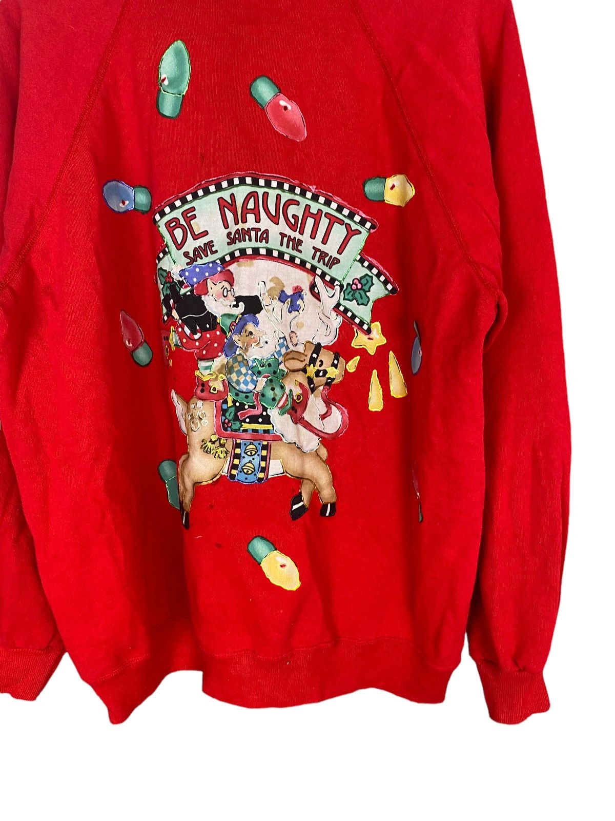 Vintage Vintage Be Naughty Save Santa The Trip Sweatshirt Size US XL / EU 56 / 4 - 4 Thumbnail