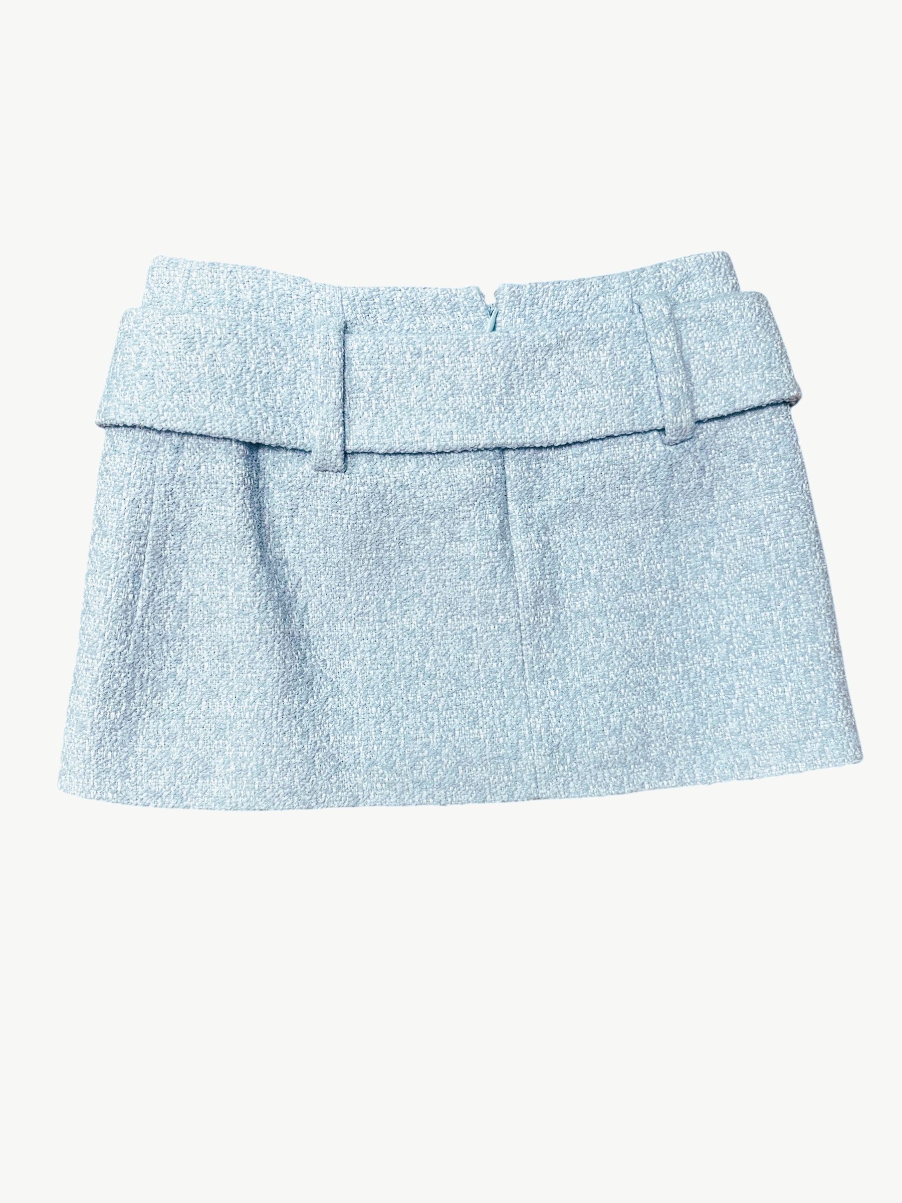 Patou Mini skirt with belted waist and textured fabric Size 25" / US 0 / IT 36 - 6 Thumbnail