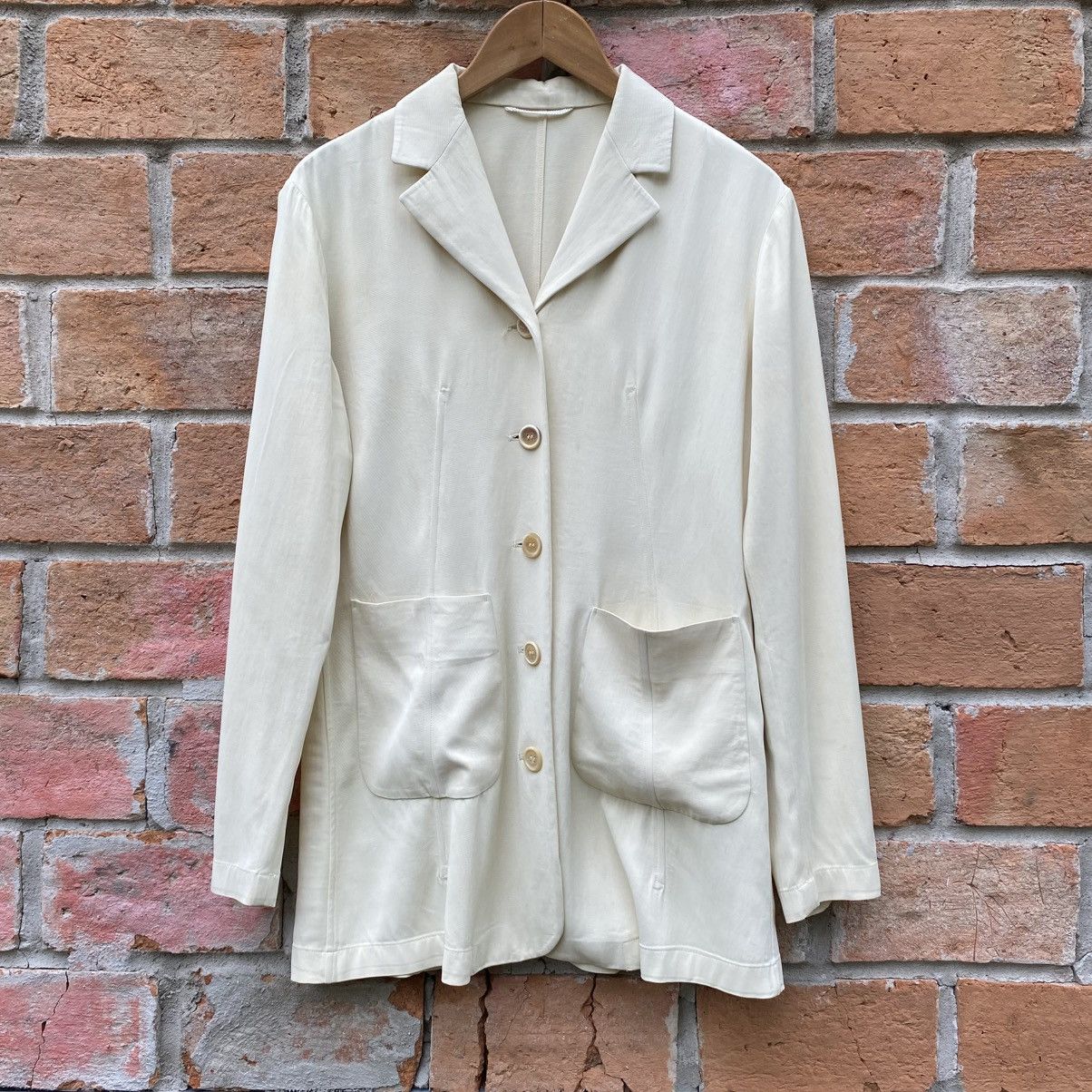 Jil Sander JILSANDER Yellow Tailored Blazer with Front Pockets Size XXS / US 00 / IT 34 - 11 Thumbnail