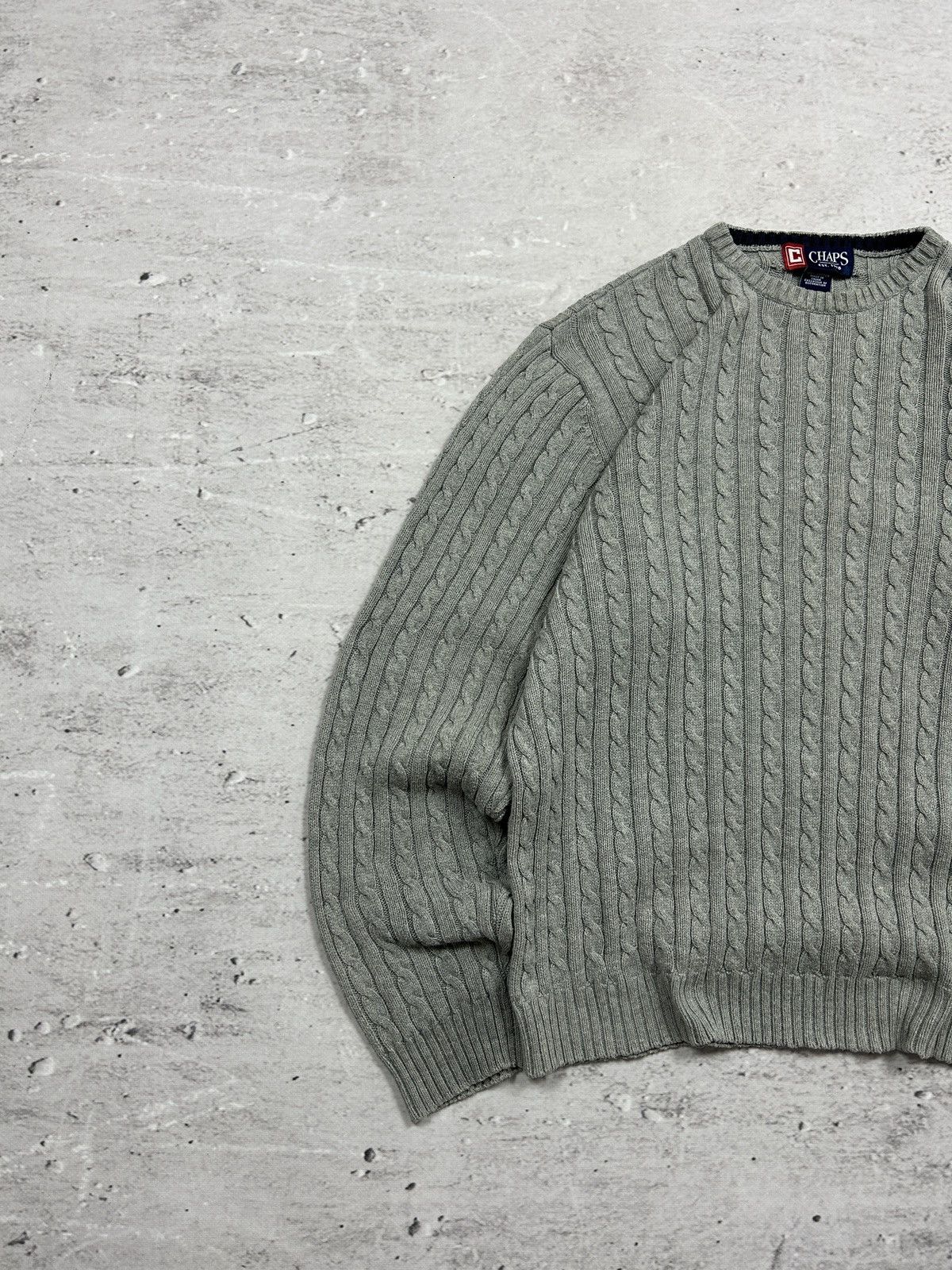 Chaps Ralph Lauren 💥Vintage Ralph Lauren Chaps Knitted Grey Sweater 00s Og💥 Size US S / EU 44-46 / 1 - 4 Thumbnail