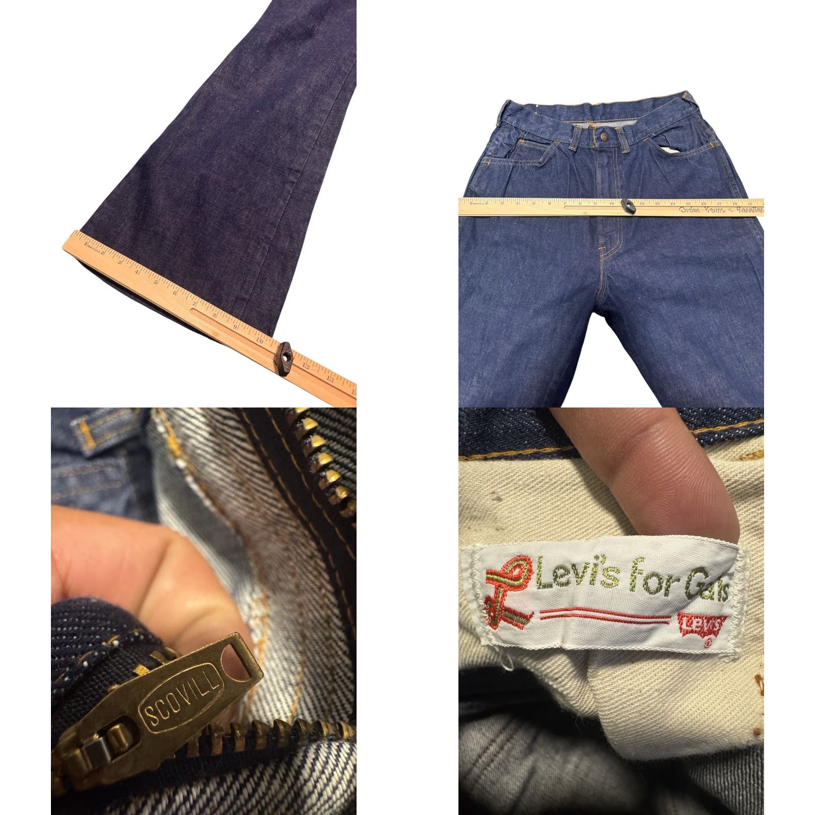 Levi's VINTAGE Levi's Big E White Tab Jeans Women's 1960s Wide-Leg 30 Regular Blue Snap Zip Pants For Gals Size 30" / US 8 / IT 44 - 9 Thumbnail
