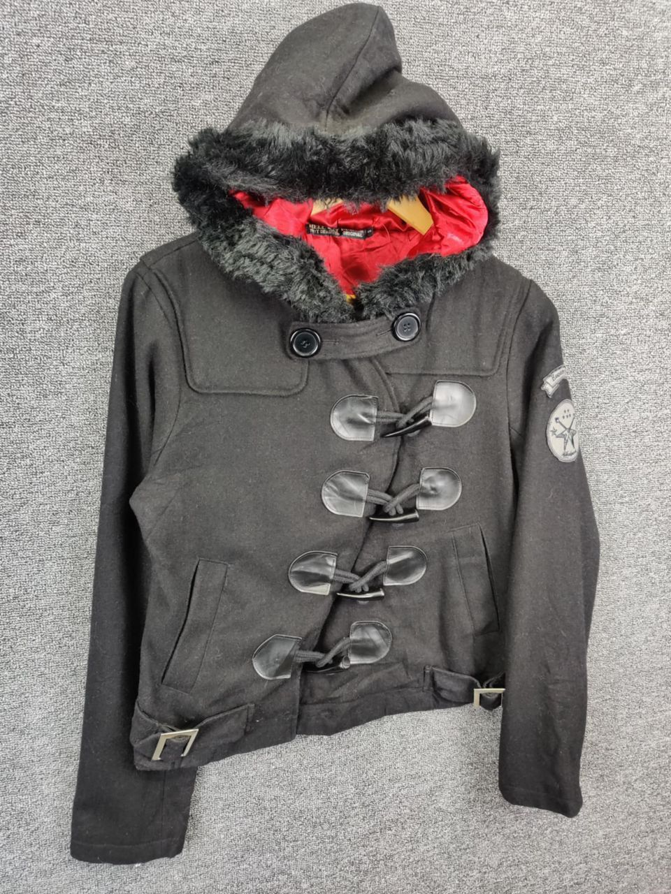 Japanese Brand Hell Cats Punks Wool Duffle Fur Coat Hoodie Jacket Size US S / EU 44-46 / 1 - 5 Thumbnail
