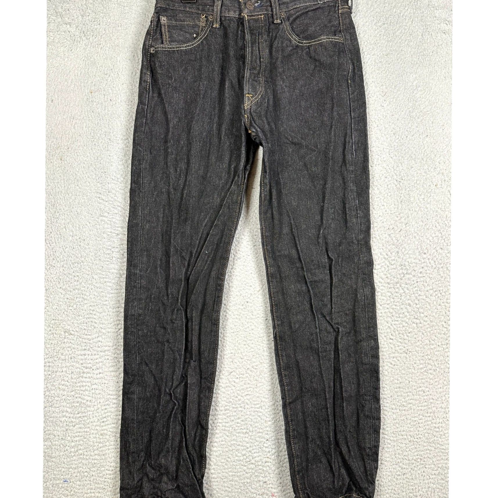 Levi's Levi's 501 Original Fit Jeans Mens 32x32 Black Straight Leg Denim Pants Size US 32 / EU 48 - 2 Thumbnail
