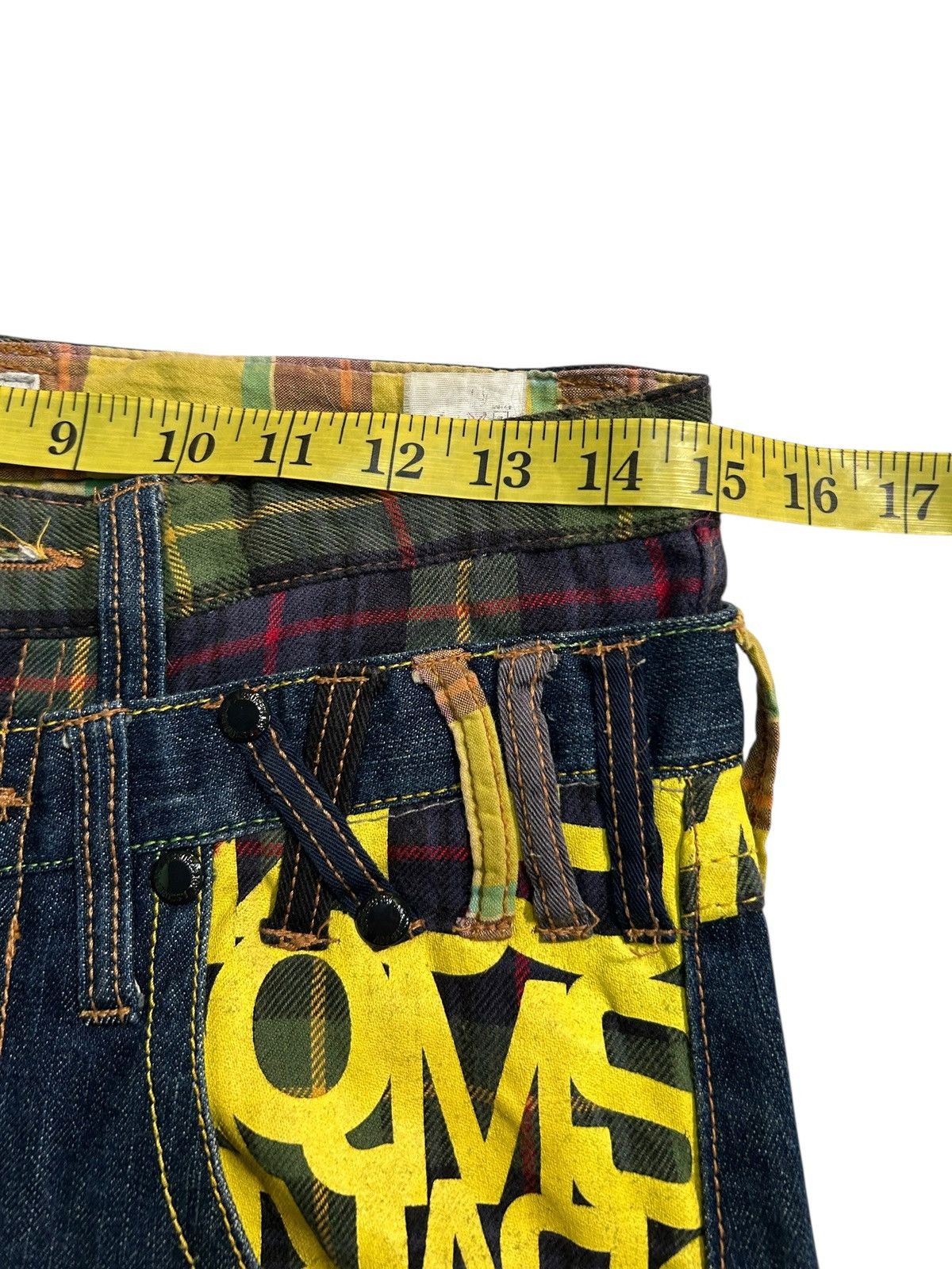 Japanese Brand × Kapital × Vintage Double Waist Japanese Punk Rock Denim Jeans Size US 30 / EU 46 - 15 Thumbnail