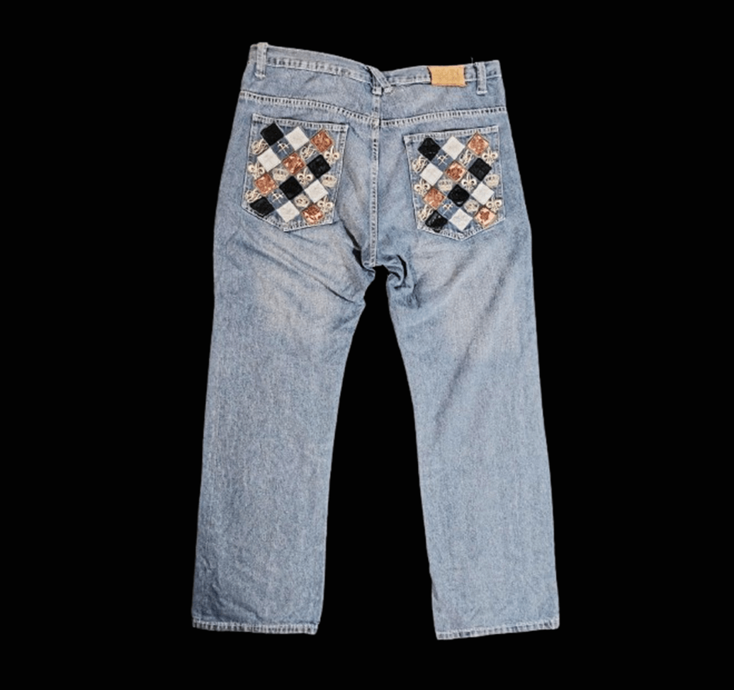 Sean John Sean John Y2K Baggy Patchwork Denim Jeans Size US 41 - 2 Thumbnail