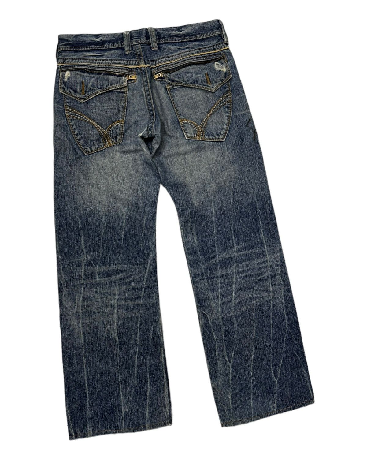 Hysteric Glamour × Japanese Brand 🔥BAGGY JEANS BACK NUMBER DISTRESS DENIM JEANS Size US 32 / EU 48 - 8 Thumbnail