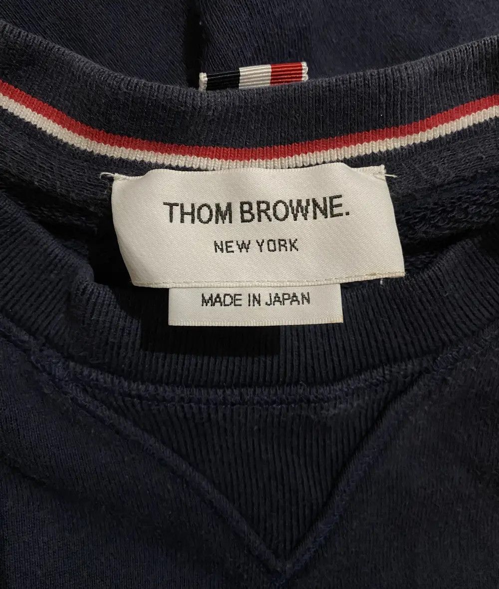 Japanese Brand × Thom Browne Thom Browne Navy Blue 4 stripes Crewneck Sweatshirt Size US XL / EU 56 / 4 - 6 Thumbnail