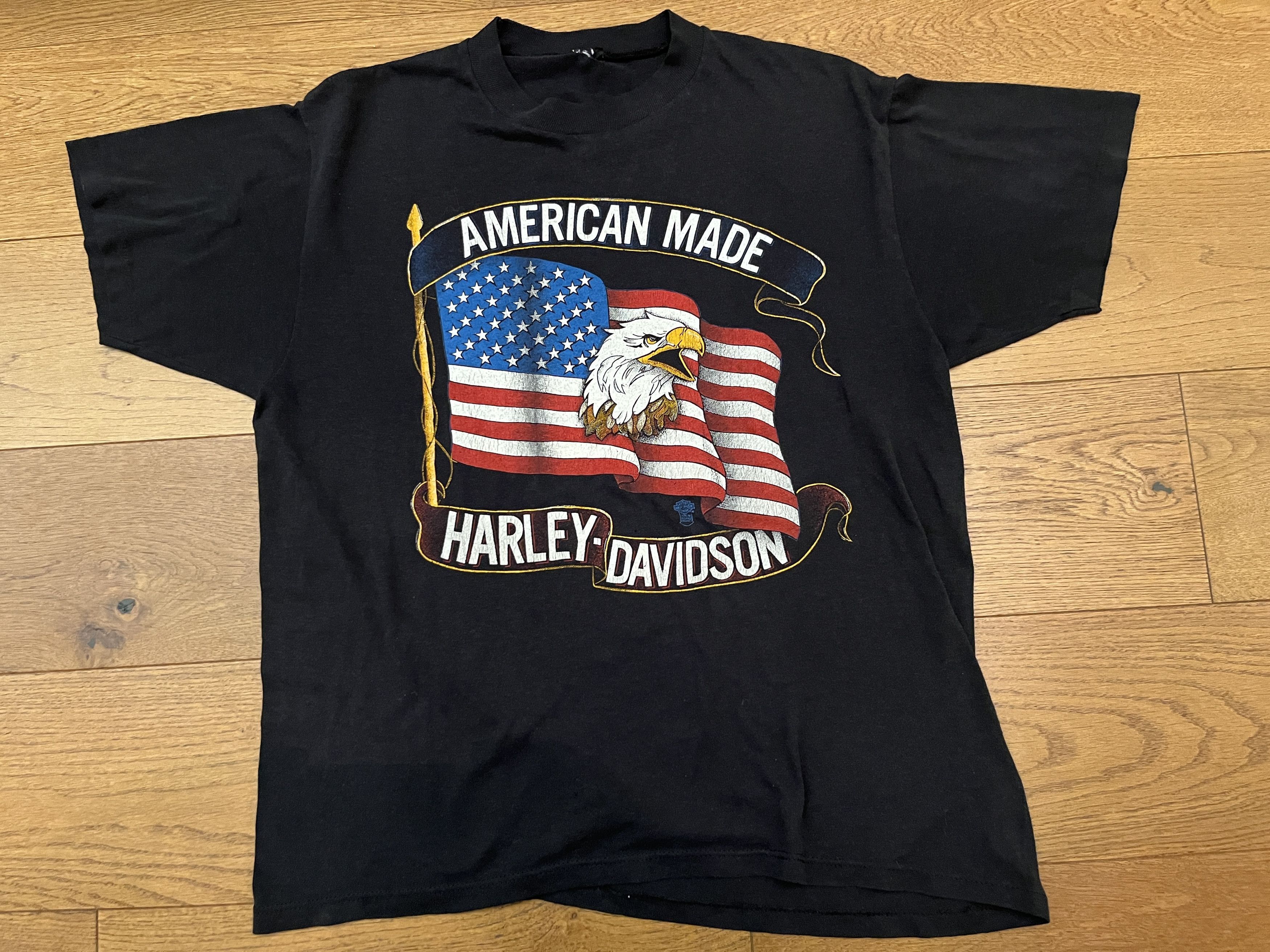 Harley Davidson Rare Vintage 80s Harley-Davidson Single Stitch Eagle Tee Size US L / EU 52-54 / 3 - 1 Thumbnail