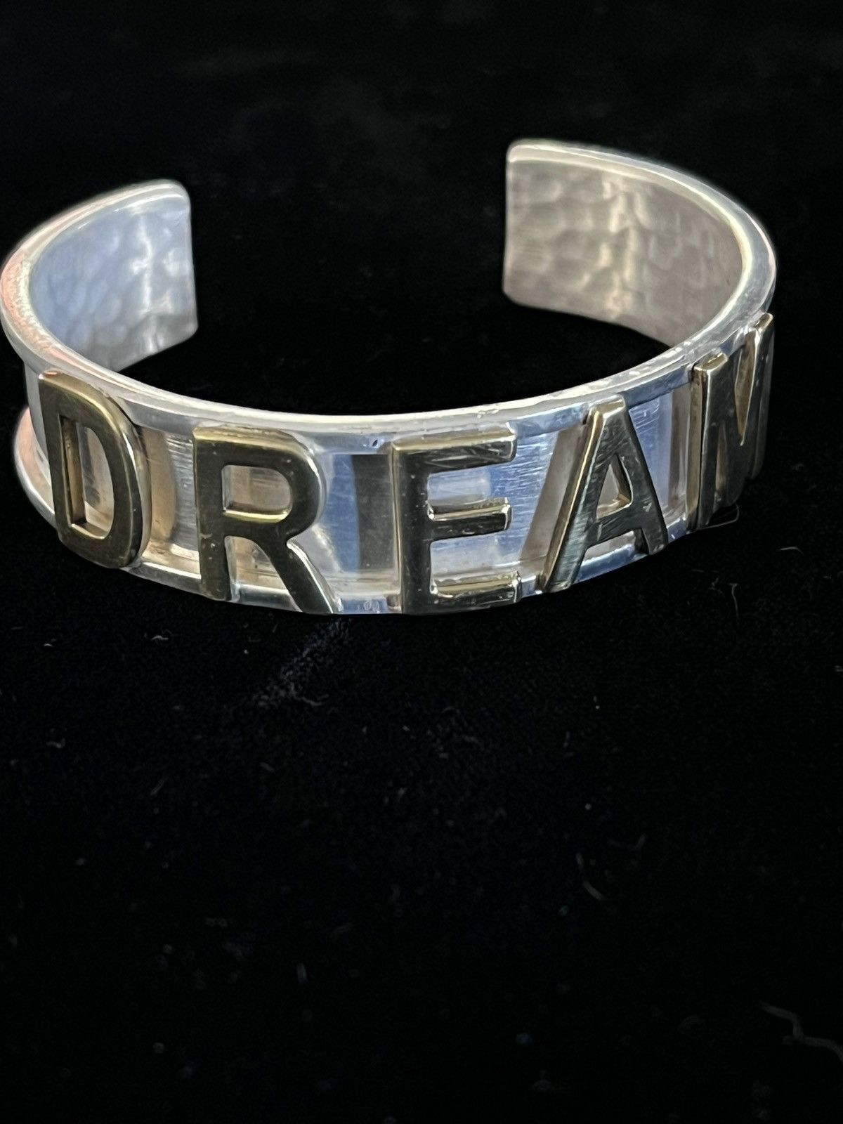 Other Rustic Cuff "DREAM" Mixed Two-Tone Gold & Silver Bangle Size ONE SIZE - 1 Thumbnail