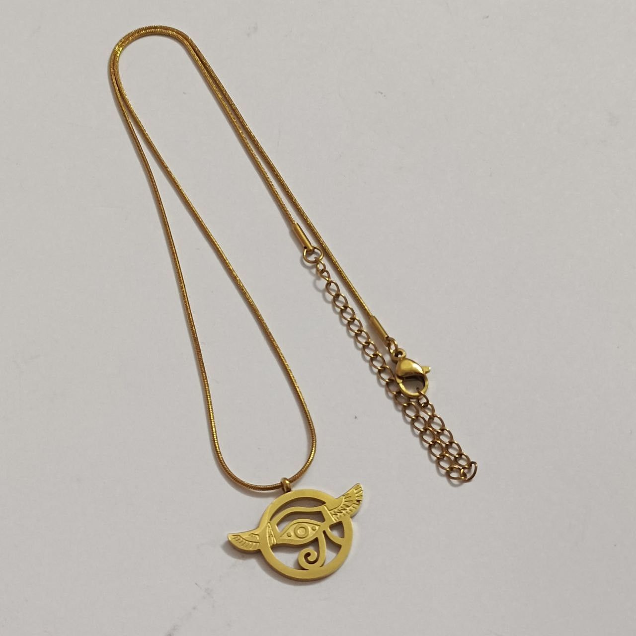 Handmade Gold plated necklace with Eye of Horus pendant, Egyptian Size ONE SIZE - 8 Thumbnail