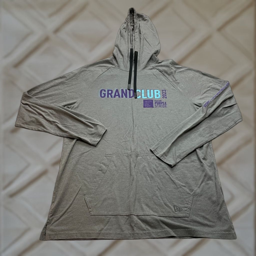 New Era New Era Hooded Shirt Mens XL Gray Grand Club Hoodie T Shirt Sweatshirt Love Classic Full Logo Cotton Blend Fall Winter Spring Regular Mens Size US XL / EU 56 / 4 - 1 Thumbnail