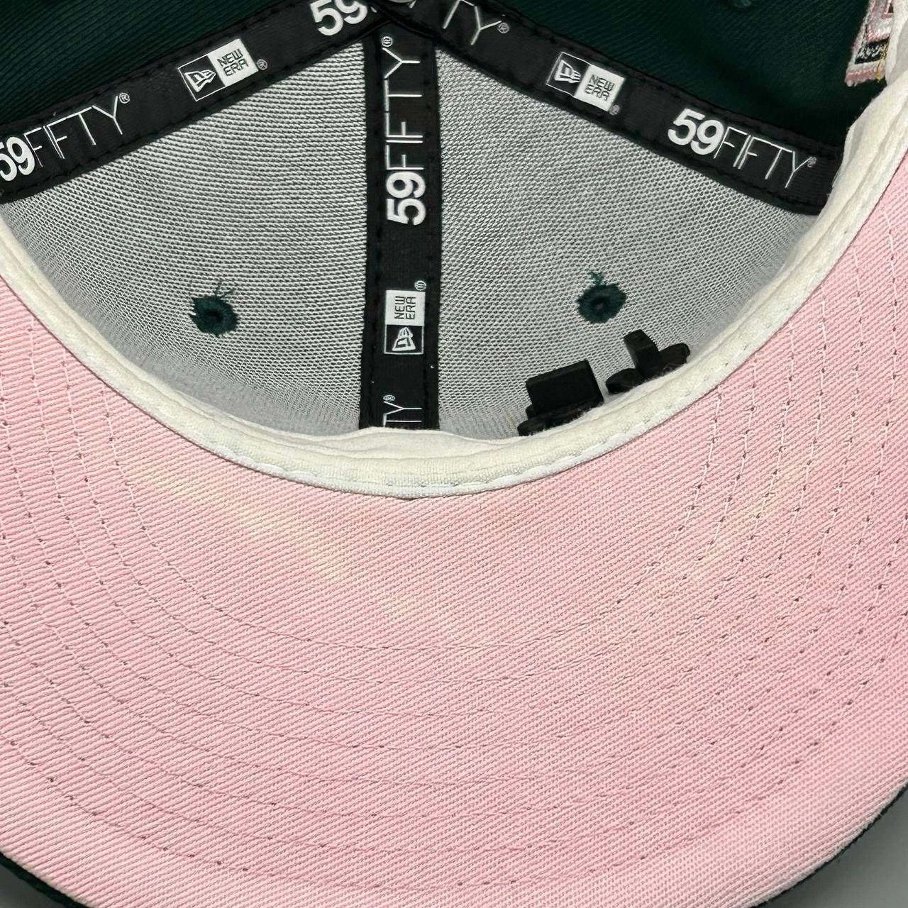 New Era Tampa Bay Devil Rays Hat Men 7 1/2 Green Pink MLB Fitted Cap Size ONE SIZE - 3 Thumbnail