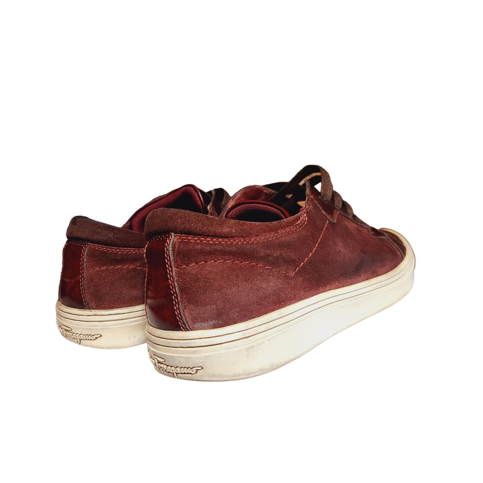 Salvatore Ferragamo Salvatore Ferragamo Sneakers Deep Burgundy Red Leather 12 US Size US 12 / EU 45 - 8 Thumbnail
