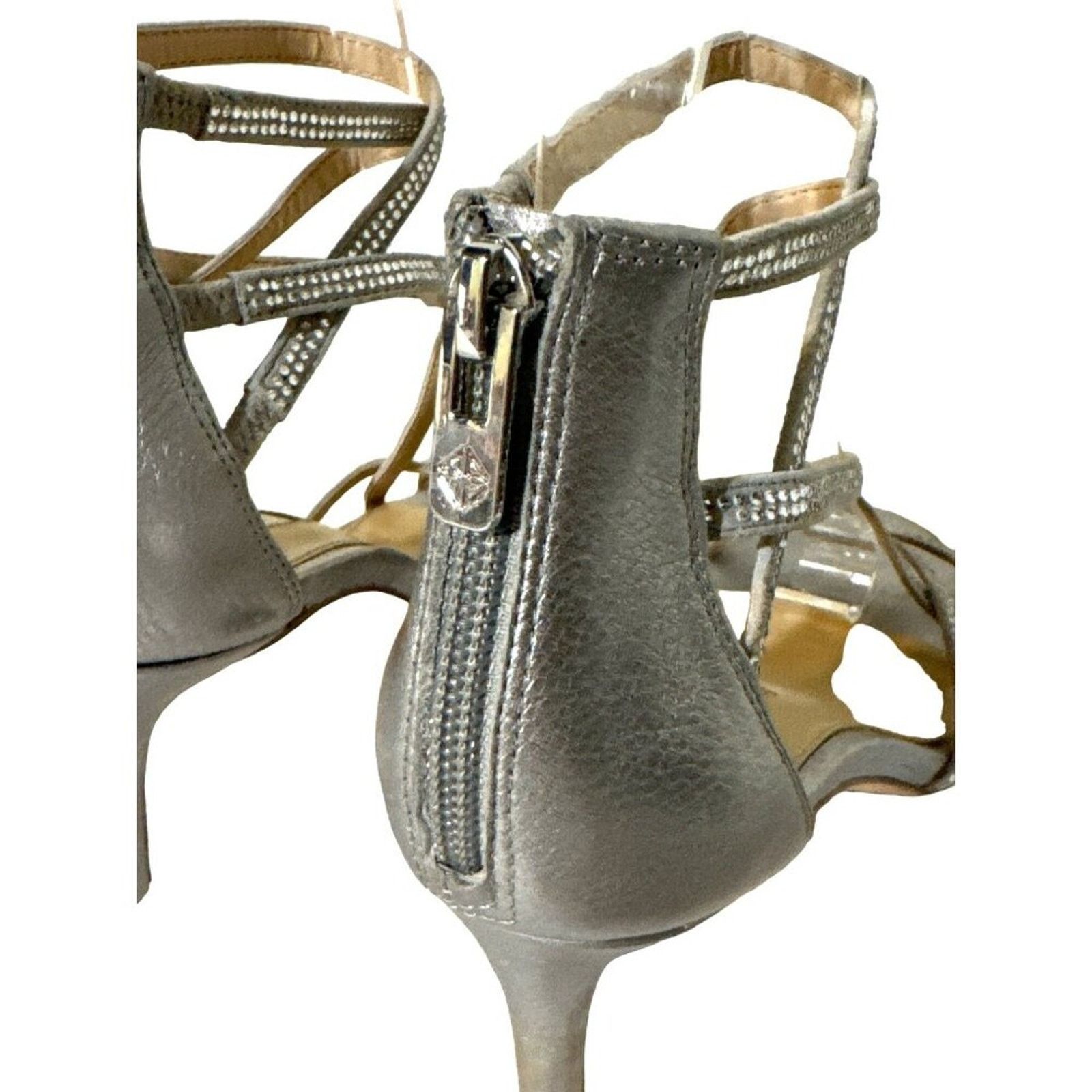 Other Antonio Melani Strappy Rhinestone Silver Shoes 7M Heel. 3.25 Size US 7 / IT 37 - 7 Thumbnail