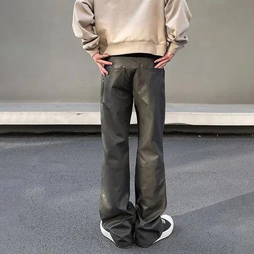 VIBE Straight Leg Stacked Street Patchwork Pu Leather Pant Size US 32 / EU 48 - 6 Thumbnail