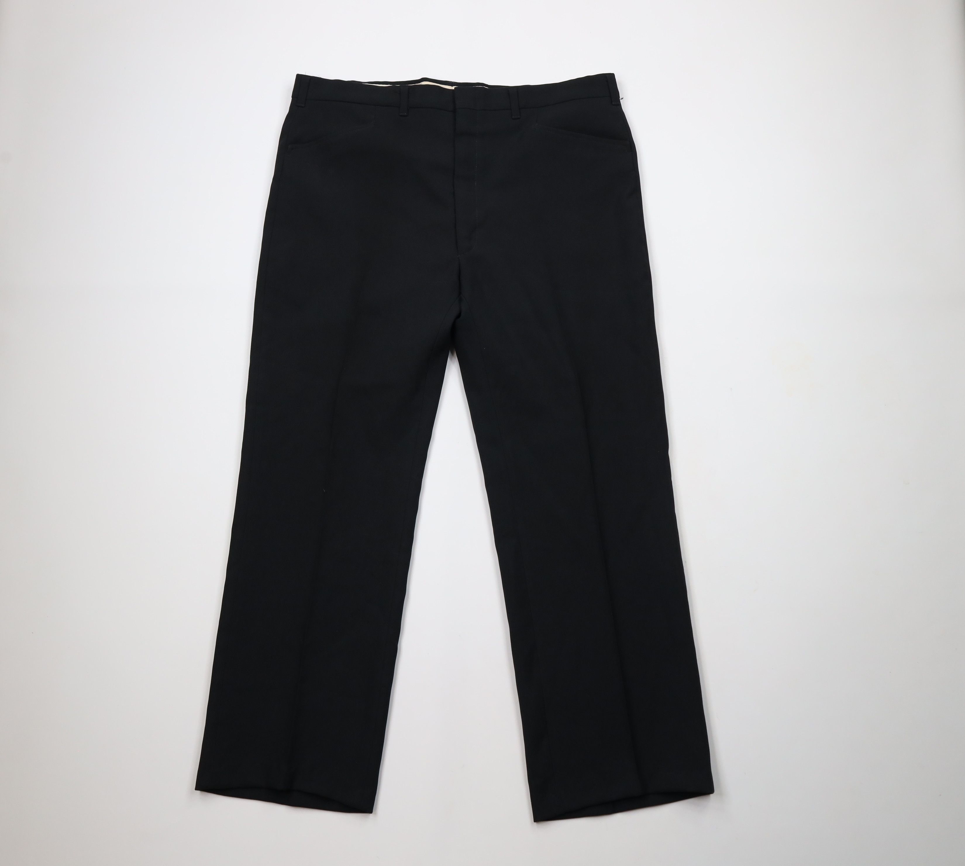 Vintage Vintage 70s Streetwear Bell Bottoms Chino Pants Black USA Size US 38 / EU 54 - 1 Thumbnail
