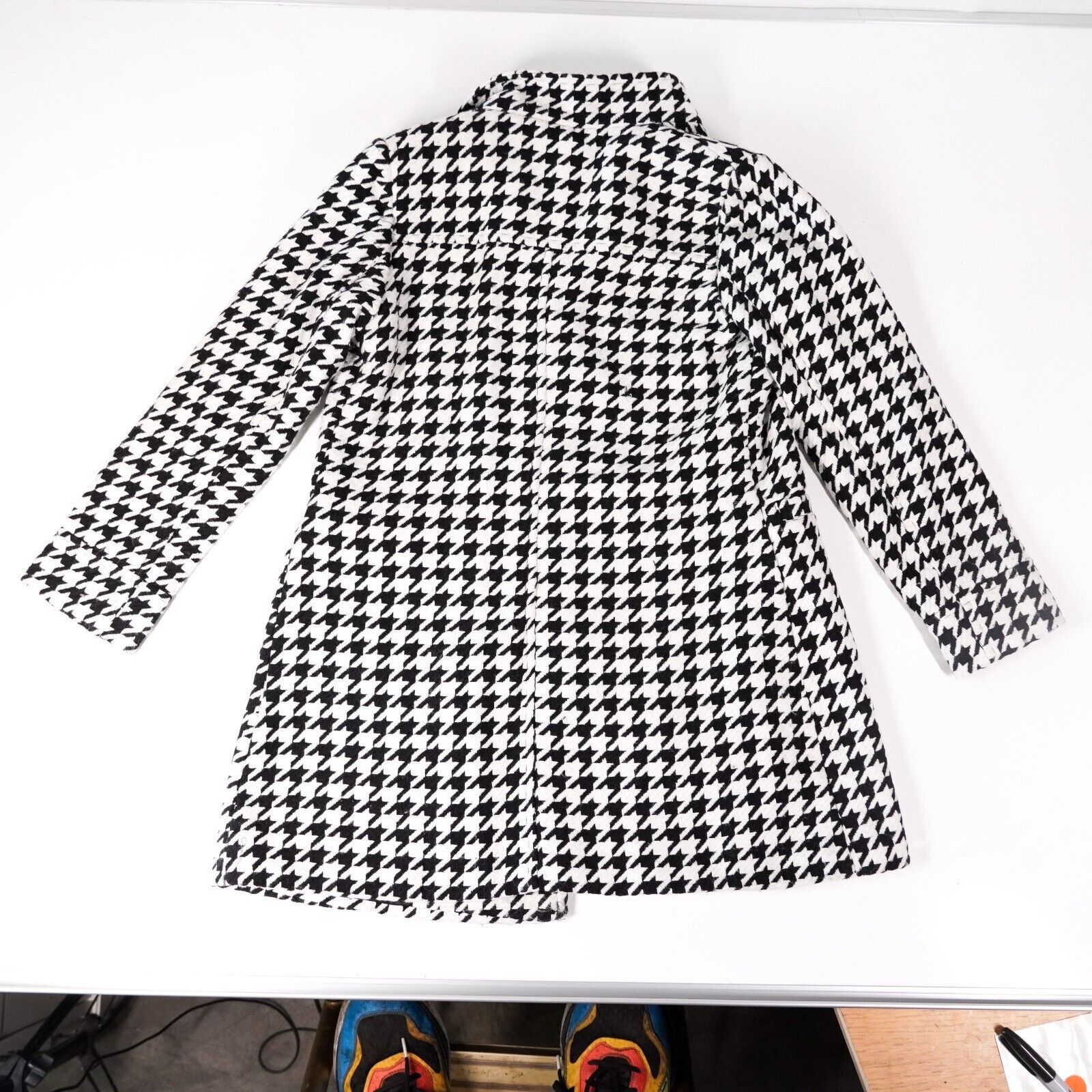 George George Houndstooth Winter Jacket Button Trench Pea Coat Med Size M / US 6-8 / IT 42-44 - 10 Thumbnail