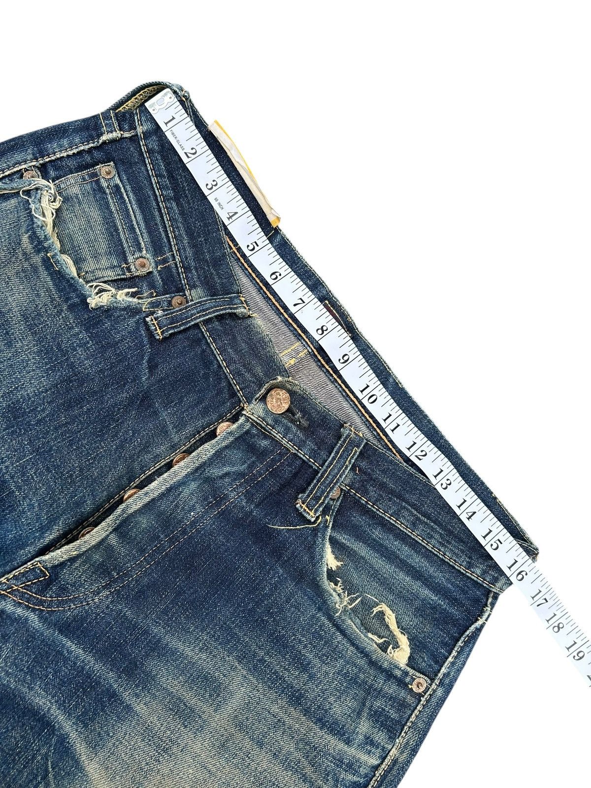 Kapital Vintage Japanese Brand CINAME Selvedge Distressed Denim Jean Size US 32 / EU 48 - 19 Thumbnail