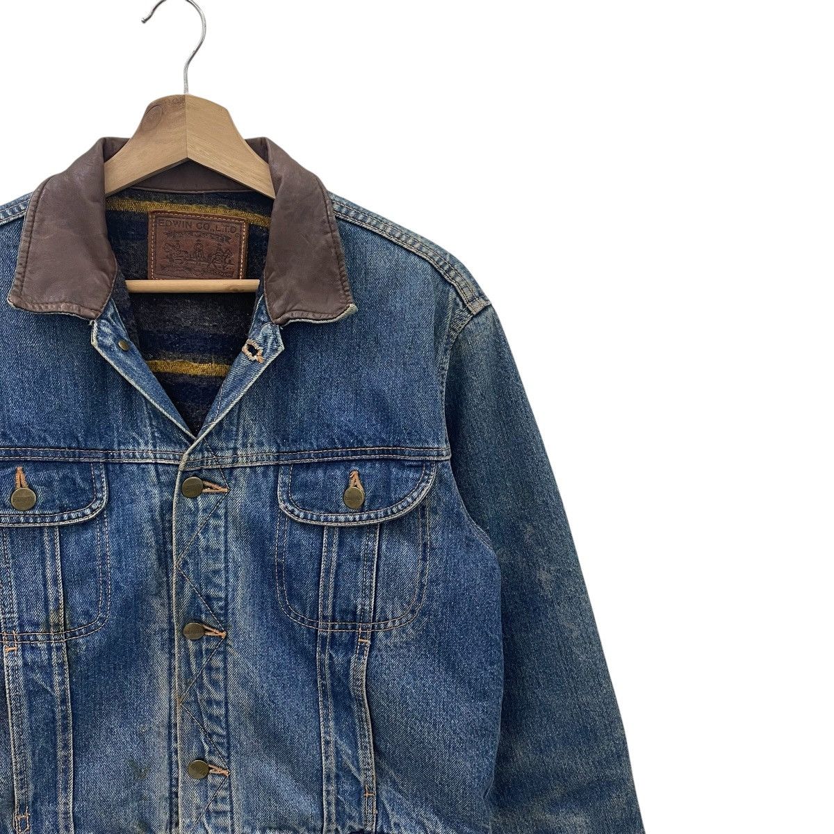 Edwin Vintage Edwin Blanket Lined Denim Trucker Jacket Size US S / EU 44-46 / 1 - 7 Thumbnail