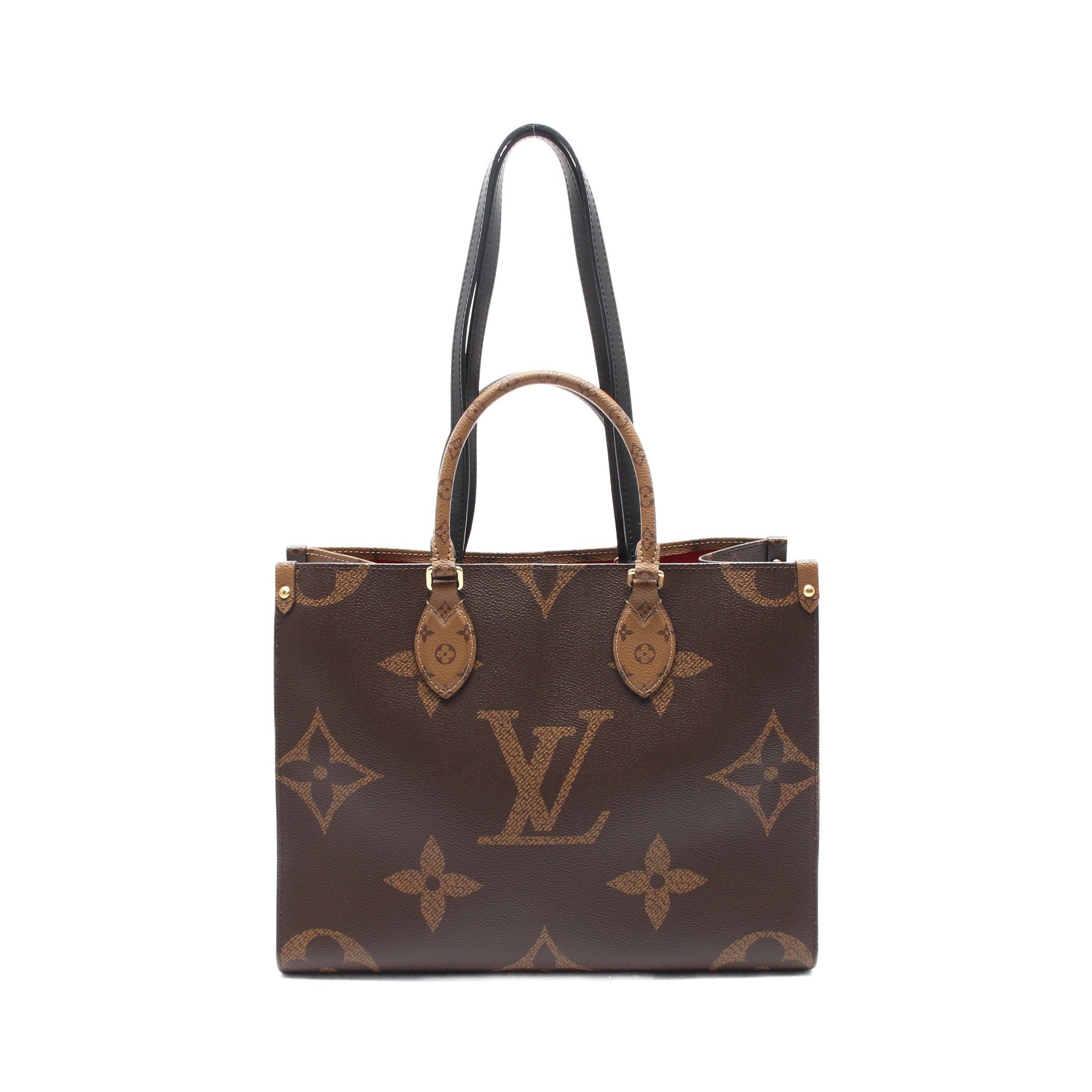 Louis Vuitton Louis Vuitton On-The-Go Mm Monogram Giant Reverse Shoulder Bag Tote Leather Brown Beige Size ONE SIZE - 1 Thumbnail