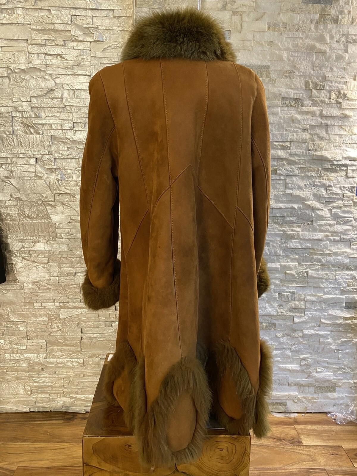 Other Vintage Deri Sarayi Shearling Lambskin Suede Fur Trim Jacket Size M / US 6-8 / IT 42-44 - 9 Thumbnail