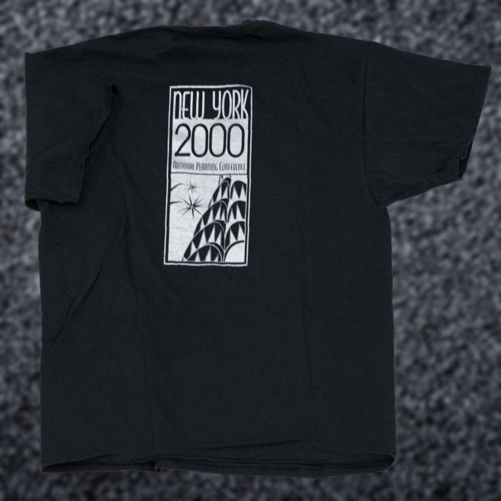 Delta VINTAGE Delta T-Shirt Men XL Black Double-Sided NYC Empire State Building 1990s Logo Size US XL / EU 56 / 4 - 1 Thumbnail
