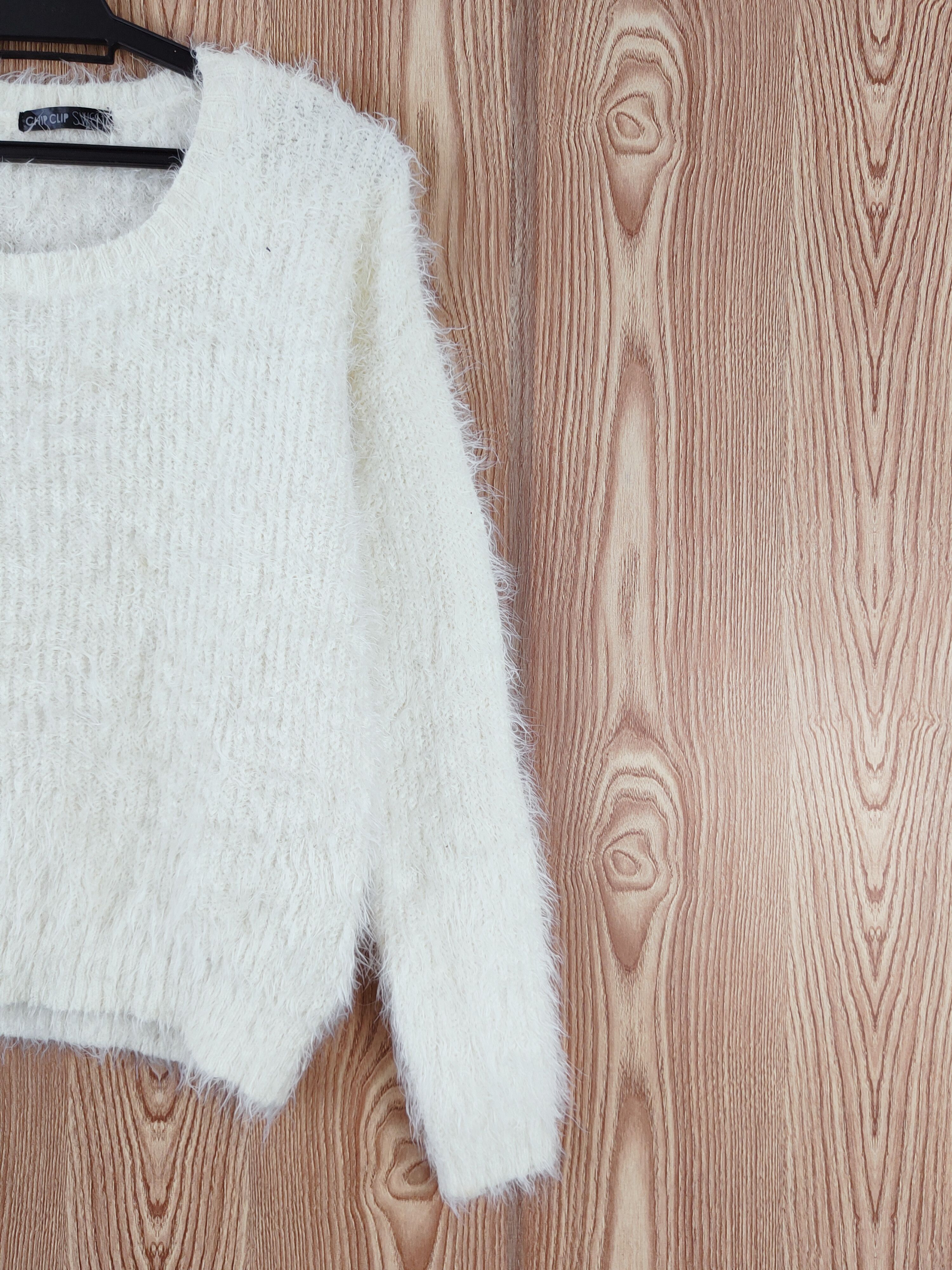 Japanese Brand × Vintage Vintage Design by Chip Clip Sweet Ivory Fur Mohair Knitwear Size L / US 10 / IT 46 - 5 Thumbnail