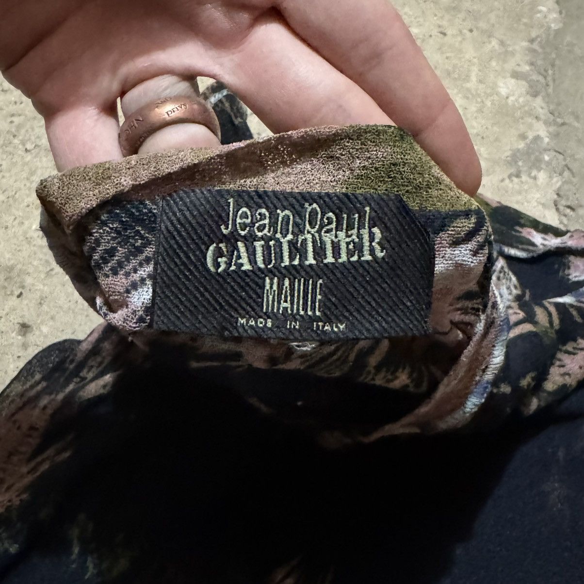 Jean Paul Gaultier × Vintage Jean Paul Gaultier 00 s/s Polynesian print mesh top Size US M / EU 48-50 / 2 - 4 Thumbnail