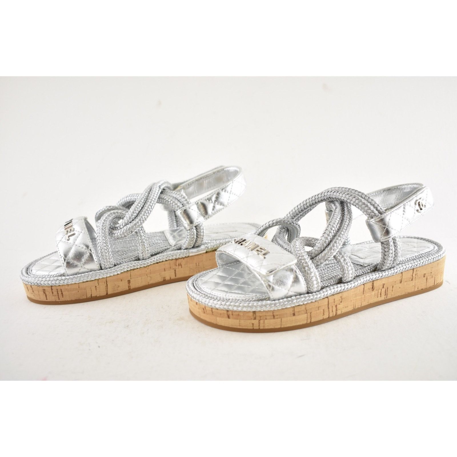 Chanel Chanel 20S Silver Cord Rope CC Logo Quilted Ankle Strap Size US 6 / IT 36 - 13 Thumbnail