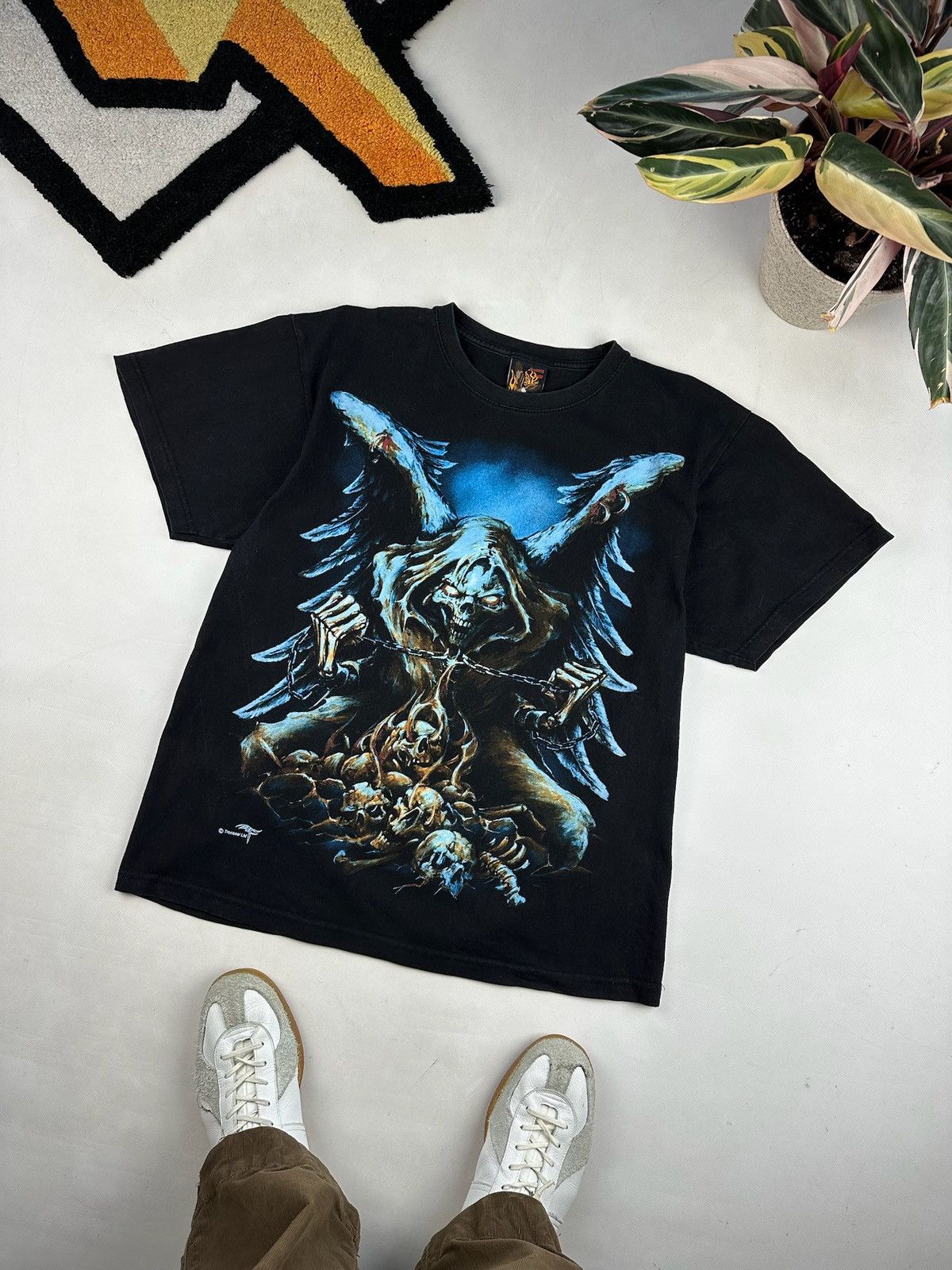 Vintage Vintage Reaper Skull Horror Shirt Men's L y2k Cyber aop Size US L / EU 52-54 / 3 - 1 Thumbnail