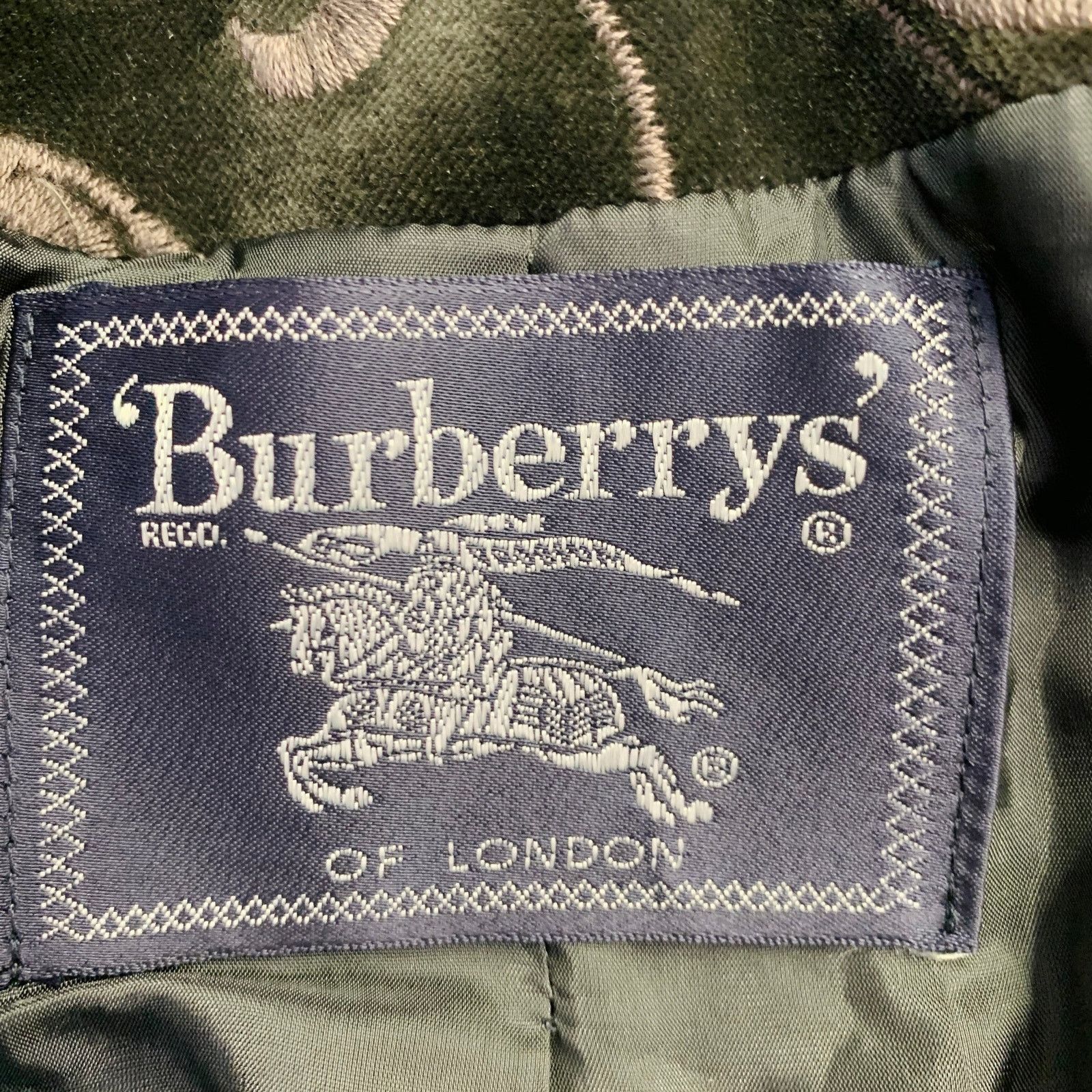 Burberry Size 2 Grey Taupe Cotton Velvet Embroidered Jacket Blazer Size XS / US 0-2 / IT 36-38 - 4 Thumbnail