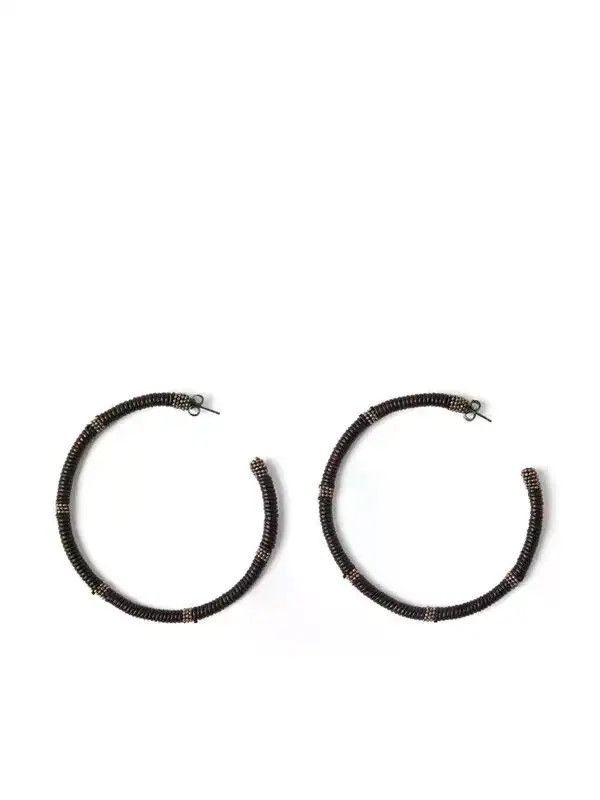 Brunello Cucinelli o1la1rc1a0326 Size: OS / Hoop Earring in Brown Size ONE SIZE - 1 Thumbnail