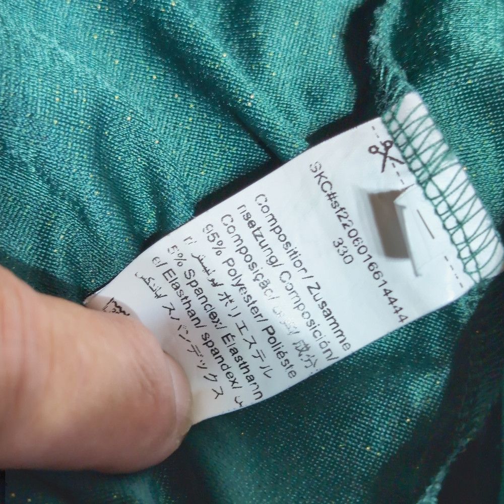 Other Unbranded 2XL Elegant Emerald Green Sparkle Draped Women's Size XXL / US 16-18 / IT 52-54 - 6 Thumbnail