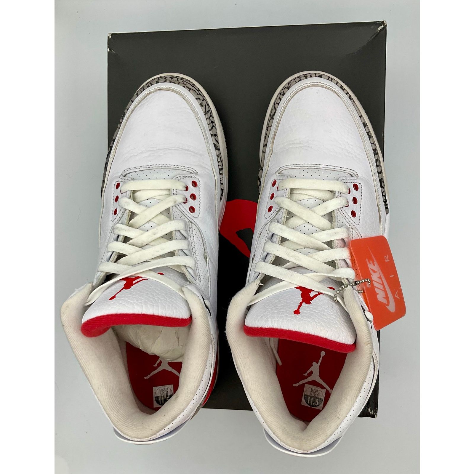 Nike Air Jordan 3 Retro Fire Red DN807-160 M11.5 Preowned Size US 11.5 / EU 44-45 - 8 Thumbnail