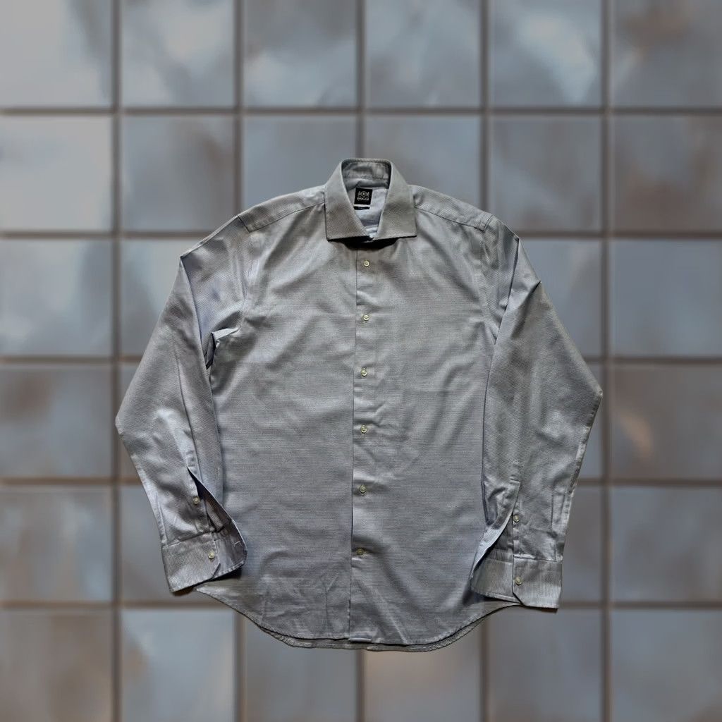 Vintage Boggi Milano Slim Fit Dress Shirt 100% Cotton Blue/White Long Sleeve Button 40 Mens Size 40R - 1 Thumbnail