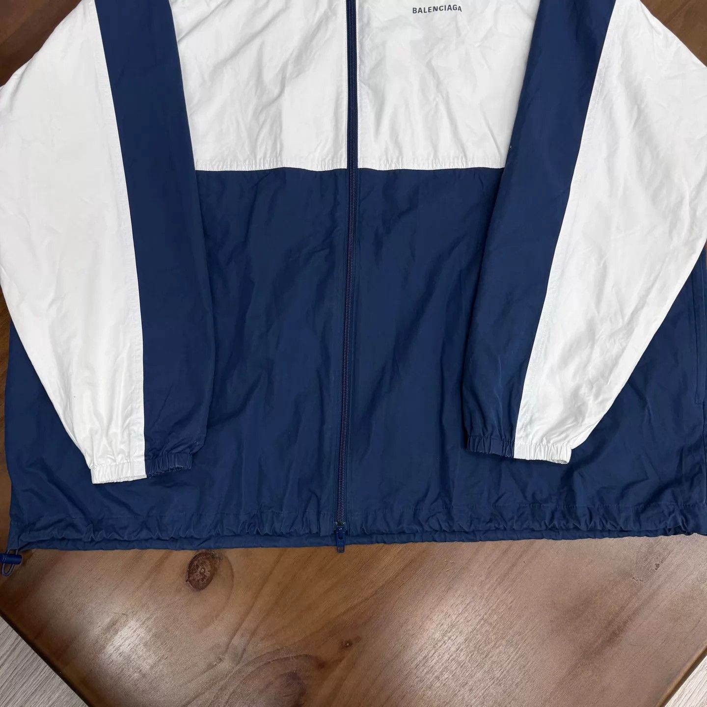 Balenciaga Balenciaga Blue White Embroidered Logo Colorblock Jacket 44 Size US S / EU 44-46 / 1 - 4 Thumbnail