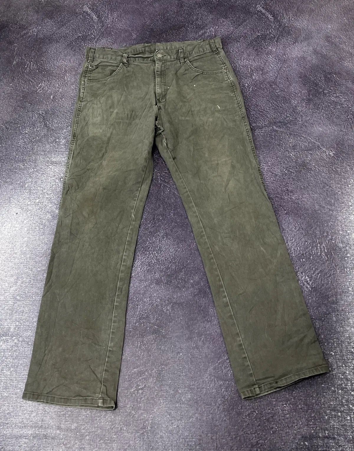 Dickies × Vintage Vintage Dickies Olive Work Hype Carpenter Baggy Pants Size US 34 / EU 50 - 2 Thumbnail