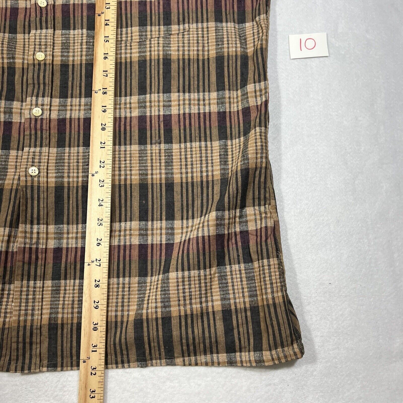 Other Donzini Collection Linen Blend Plaid Striped Button Shirt Size US L / EU 52-54 / 3 - 8 Thumbnail