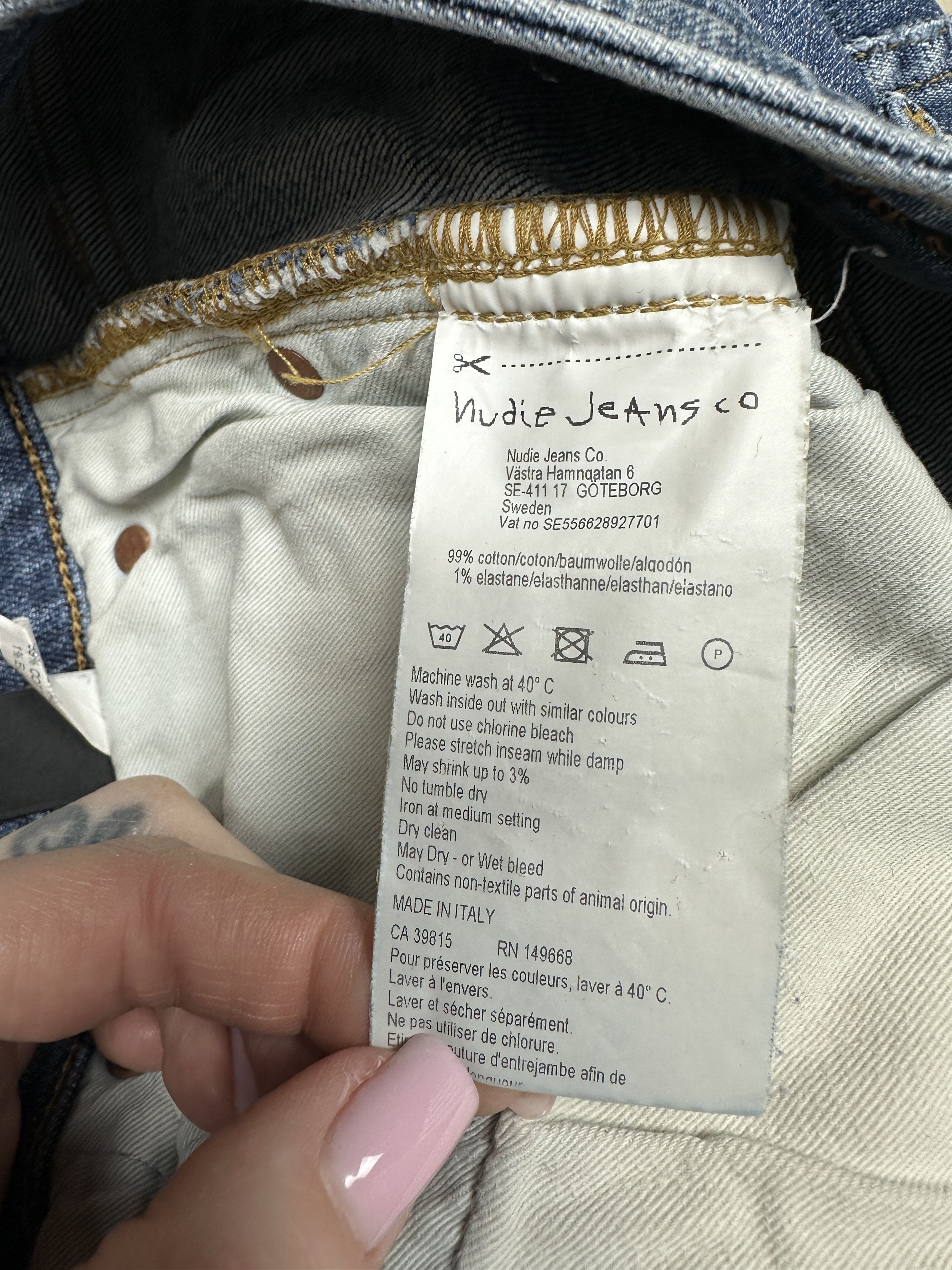 Nudie Jeans Nudie Jeans Skinny Lin Mens Denim Pants Size US 33 - 13 Thumbnail