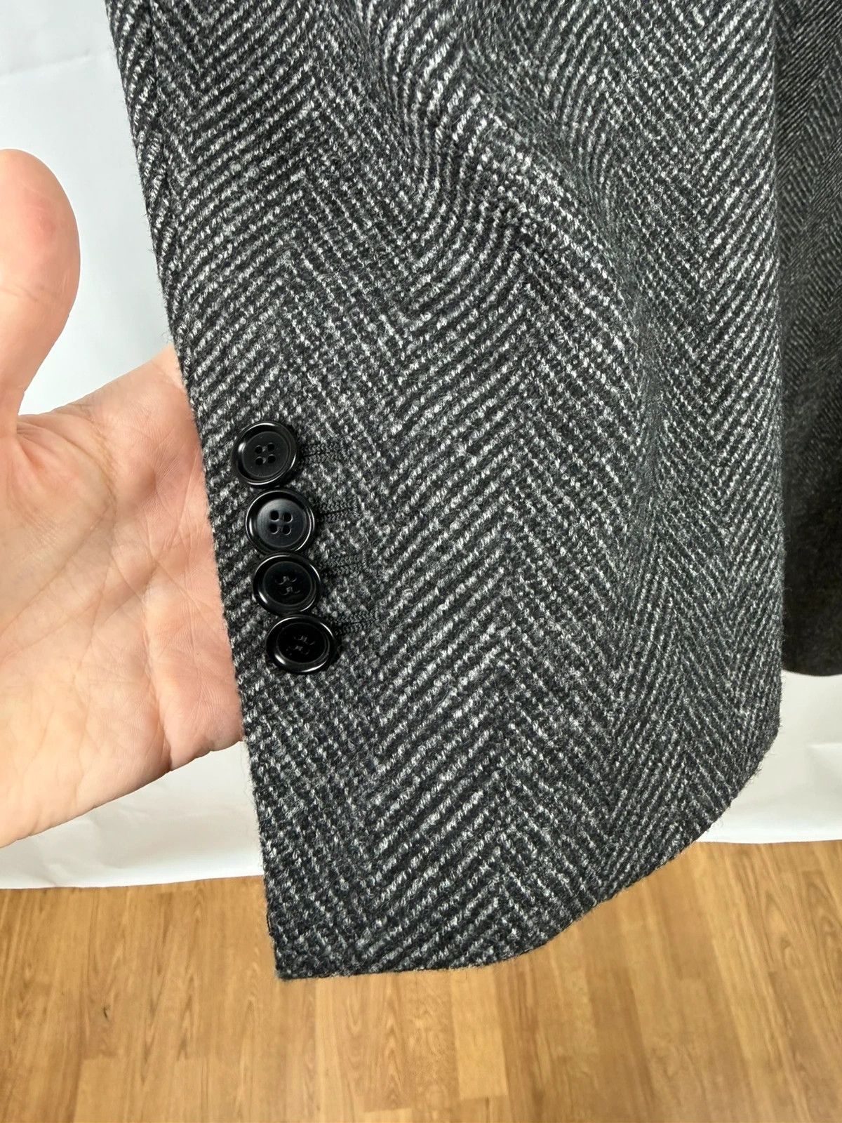 Other Saman Amel Drop 7 Coat Herringbone Wool Double Breasted Size US L / EU 52-54 / 3 - 3 Thumbnail