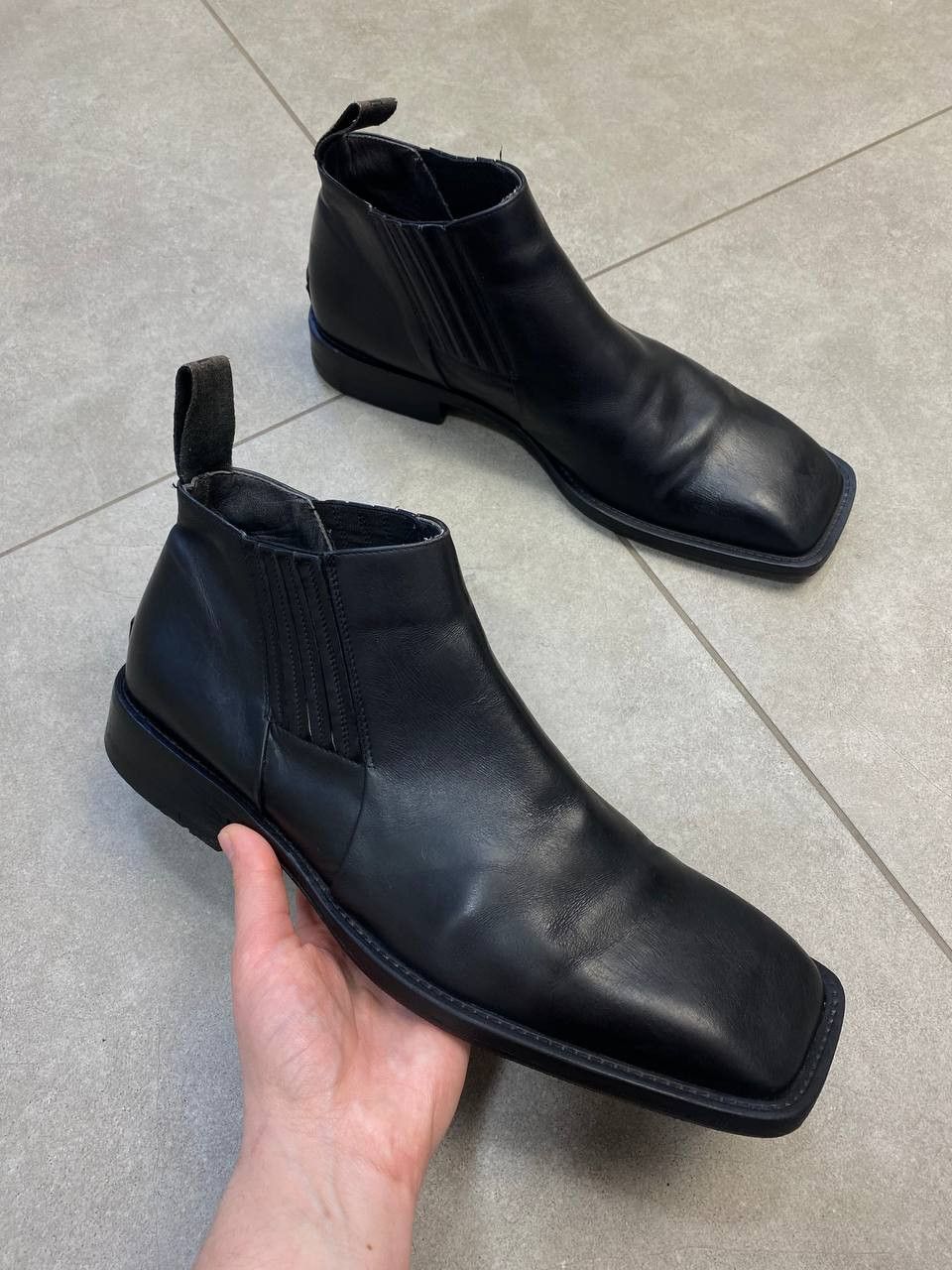 Paciotti Cesare Paciotti Leather Chelsea Ankle Square Toe Boots Size US 10 / EU 43 - 1 Thumbnail