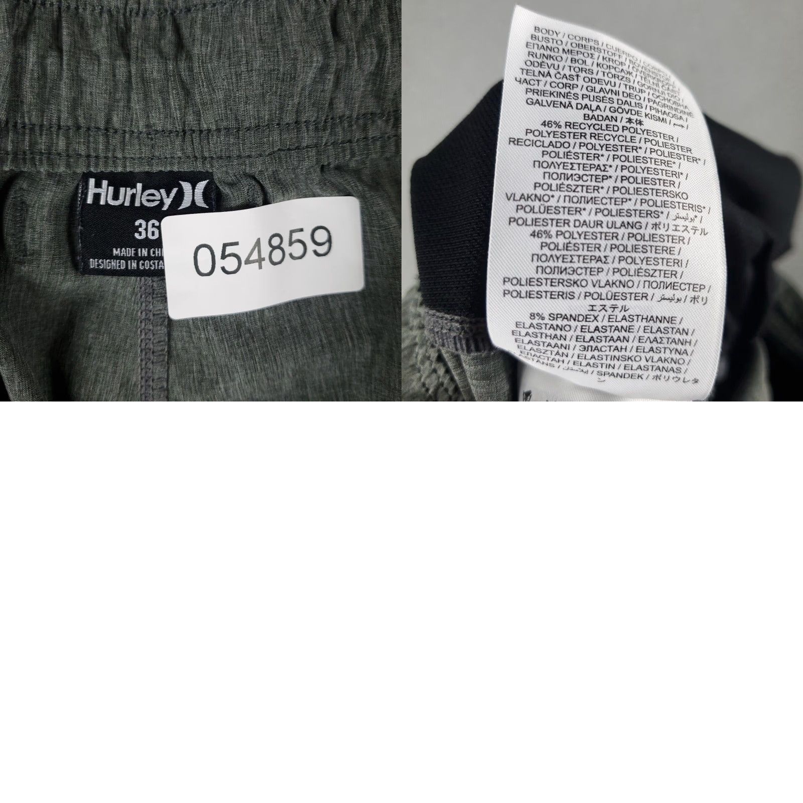 Hurley Hurley Shorts Mens Size 36 Phantom Hybrid Lace Tie Slash Pockets Chino Gray Polyester Regular Front Zip Pocket Logo casual travel workwear 36 Mens Size US 36 / EU 52 - 8 Thumbnail