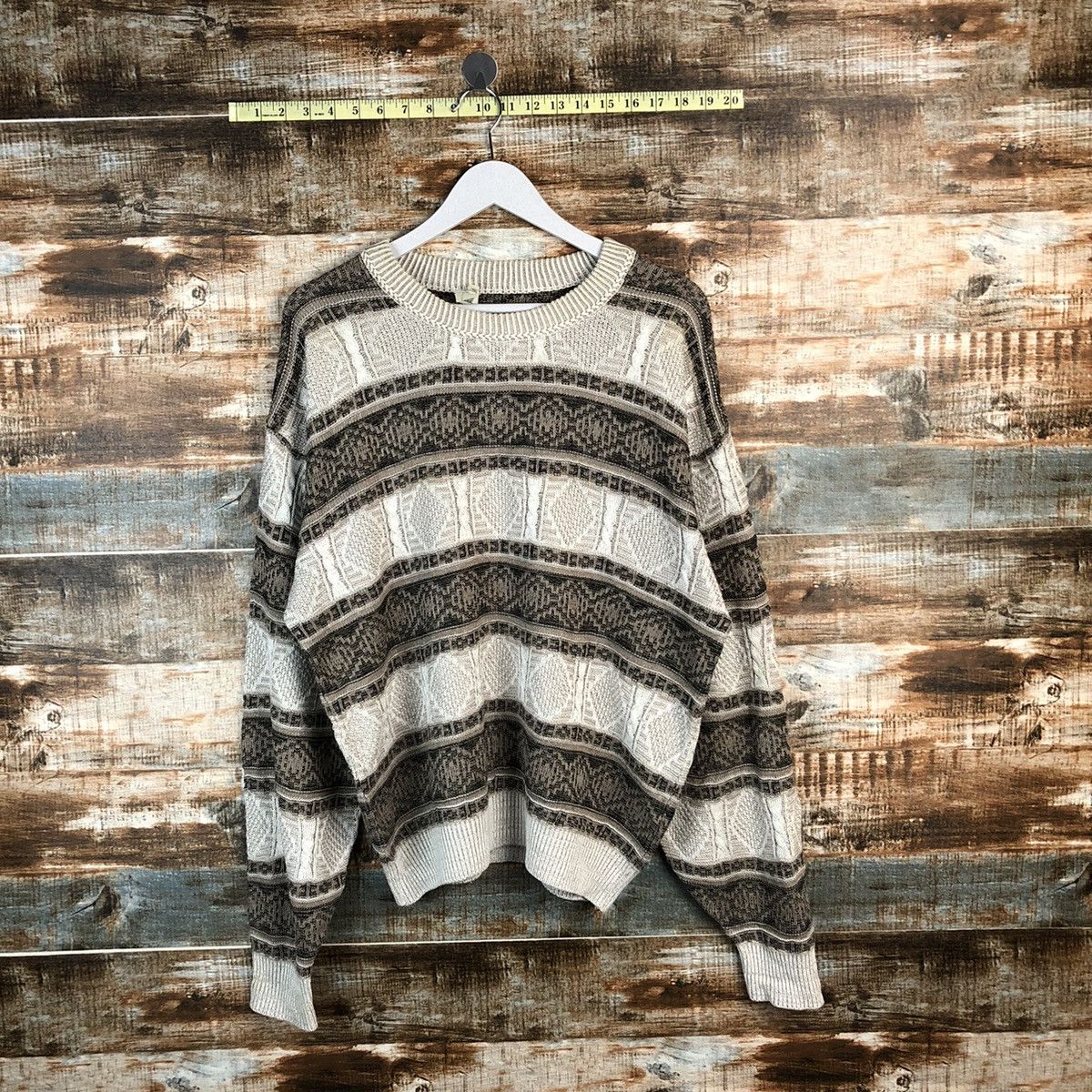 Homespun Knitwear DL Gard Robie Brown Stripe Knitwear #A1251 Size US L / EU 52-54 / 3 - 1 Thumbnail